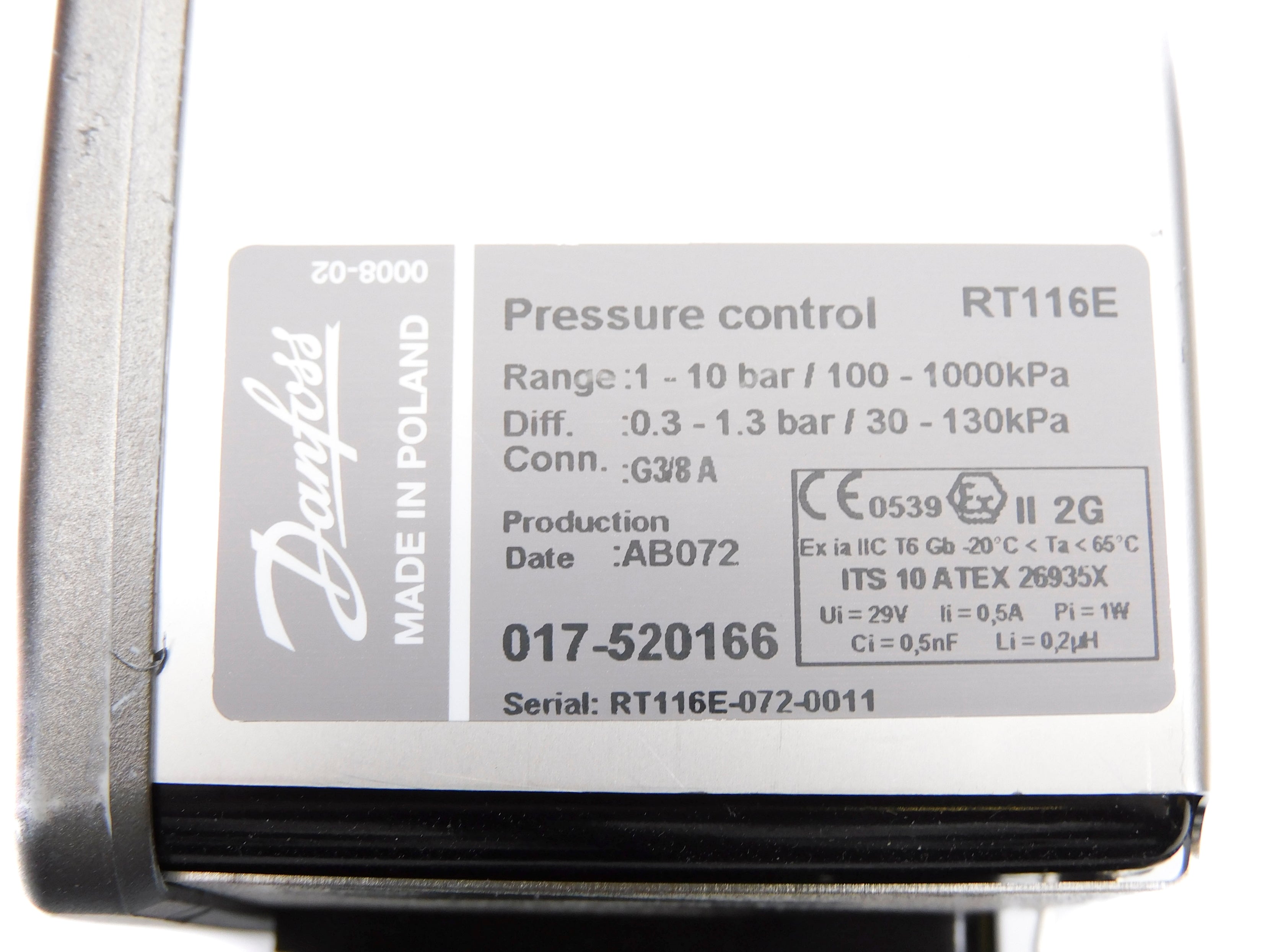DANFOSS RT116E 017-520166 (AS PICTURED) NSMP