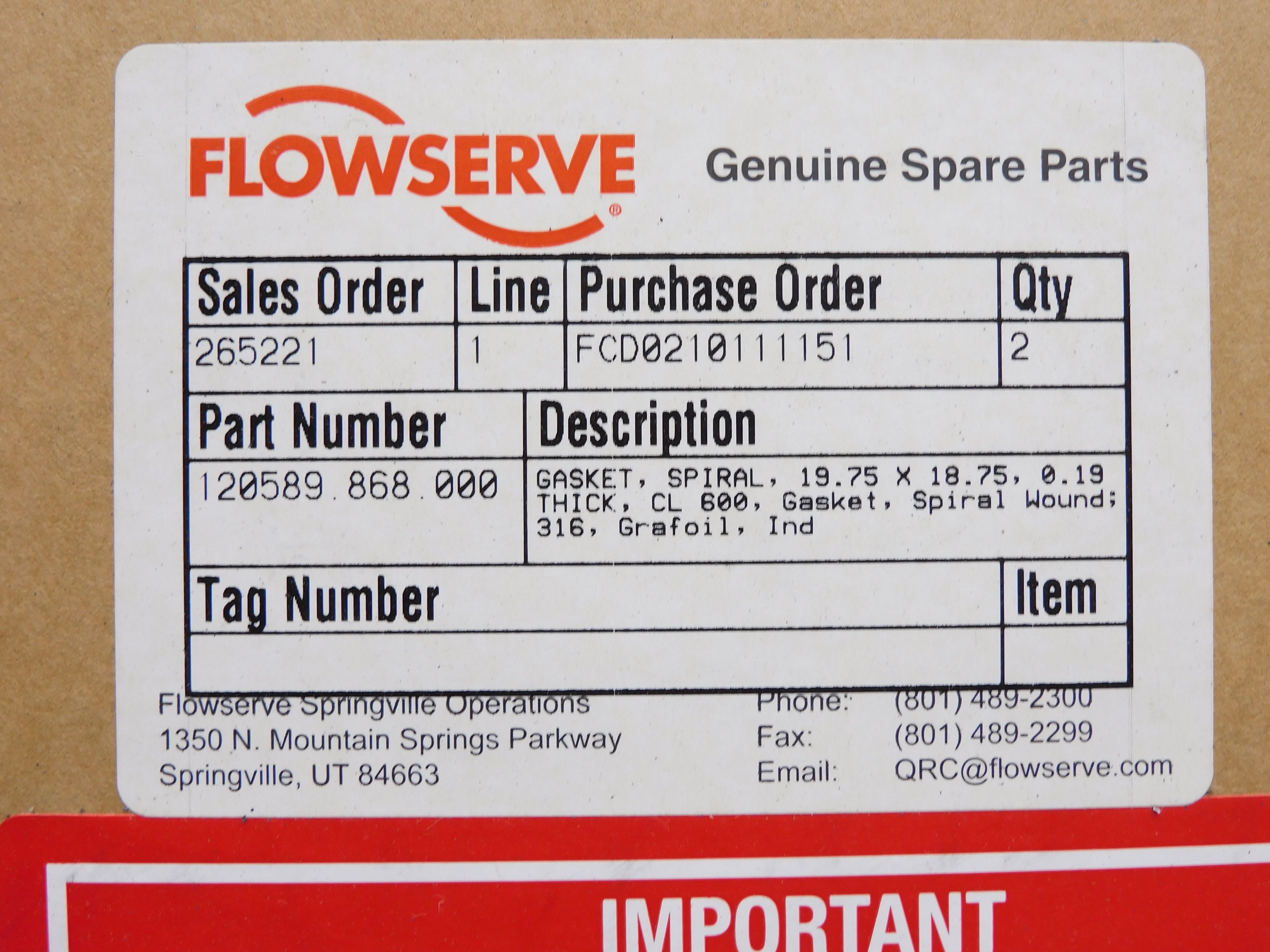 FLOWSERVE 120589.868.000 NSMP