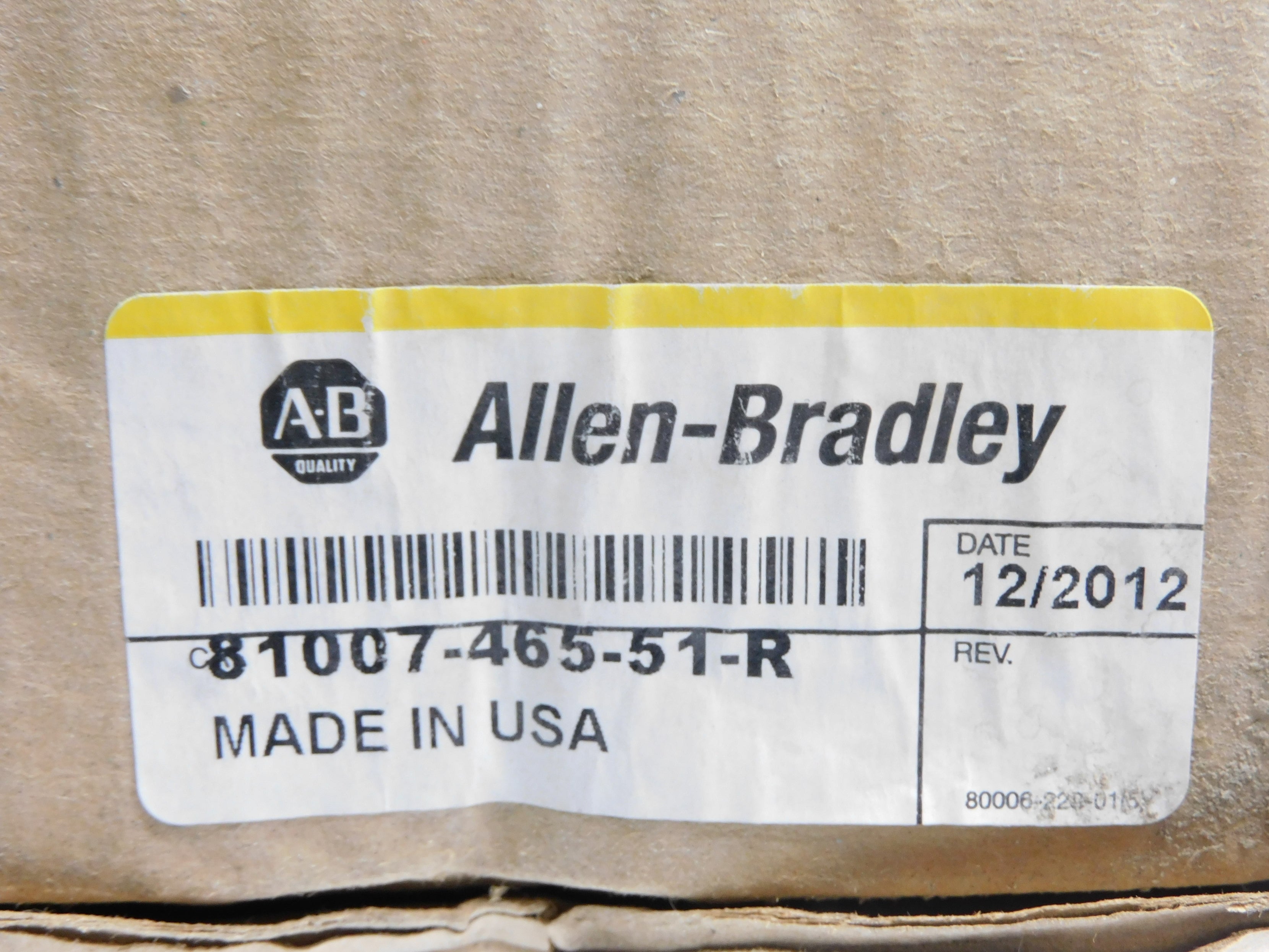 ALLEN BRADLEY 81007-465-51-R (BR/YL) NSMP