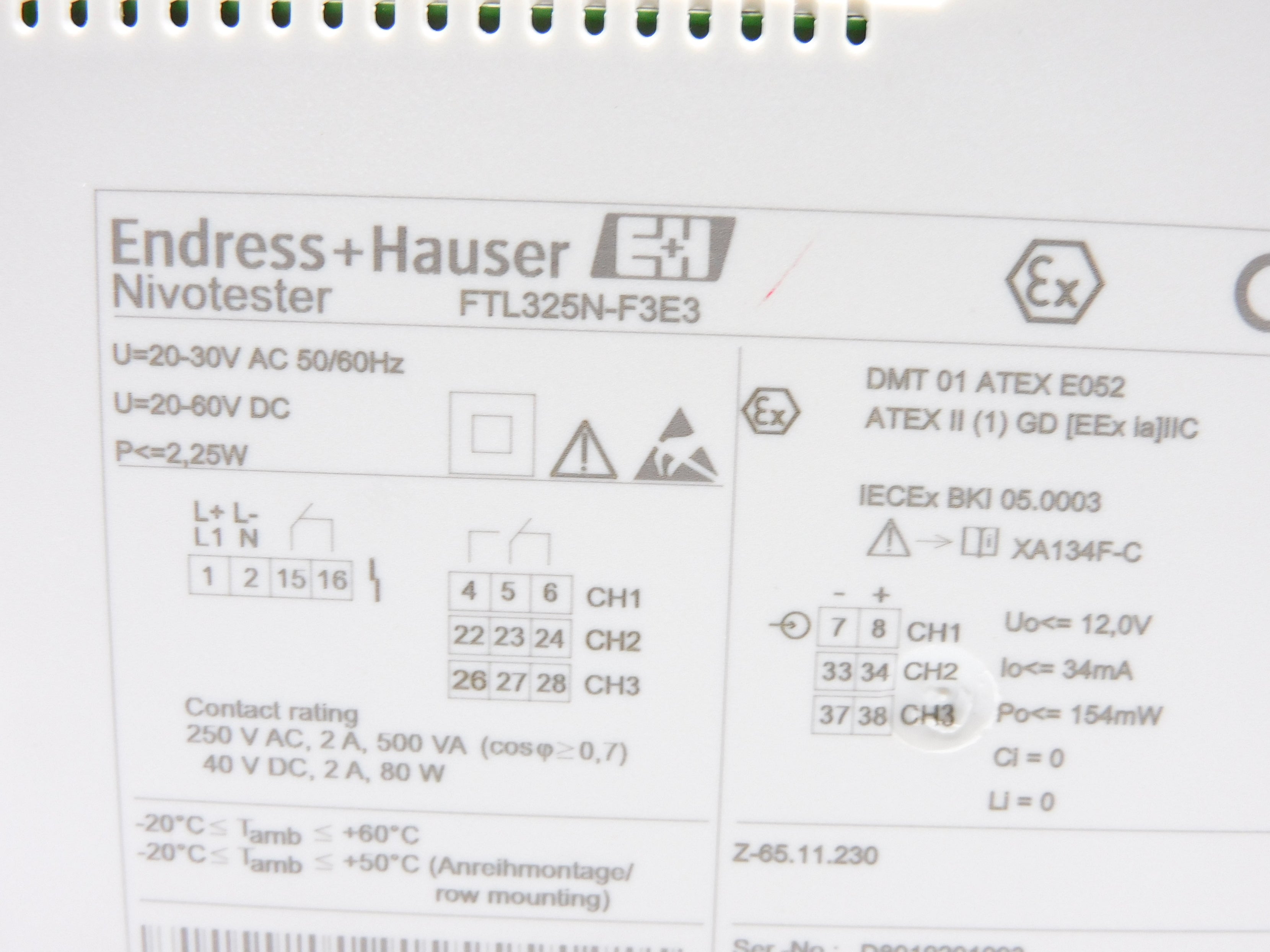 ENDRESS+HAUSER FTL325N-F3E3 NSNP