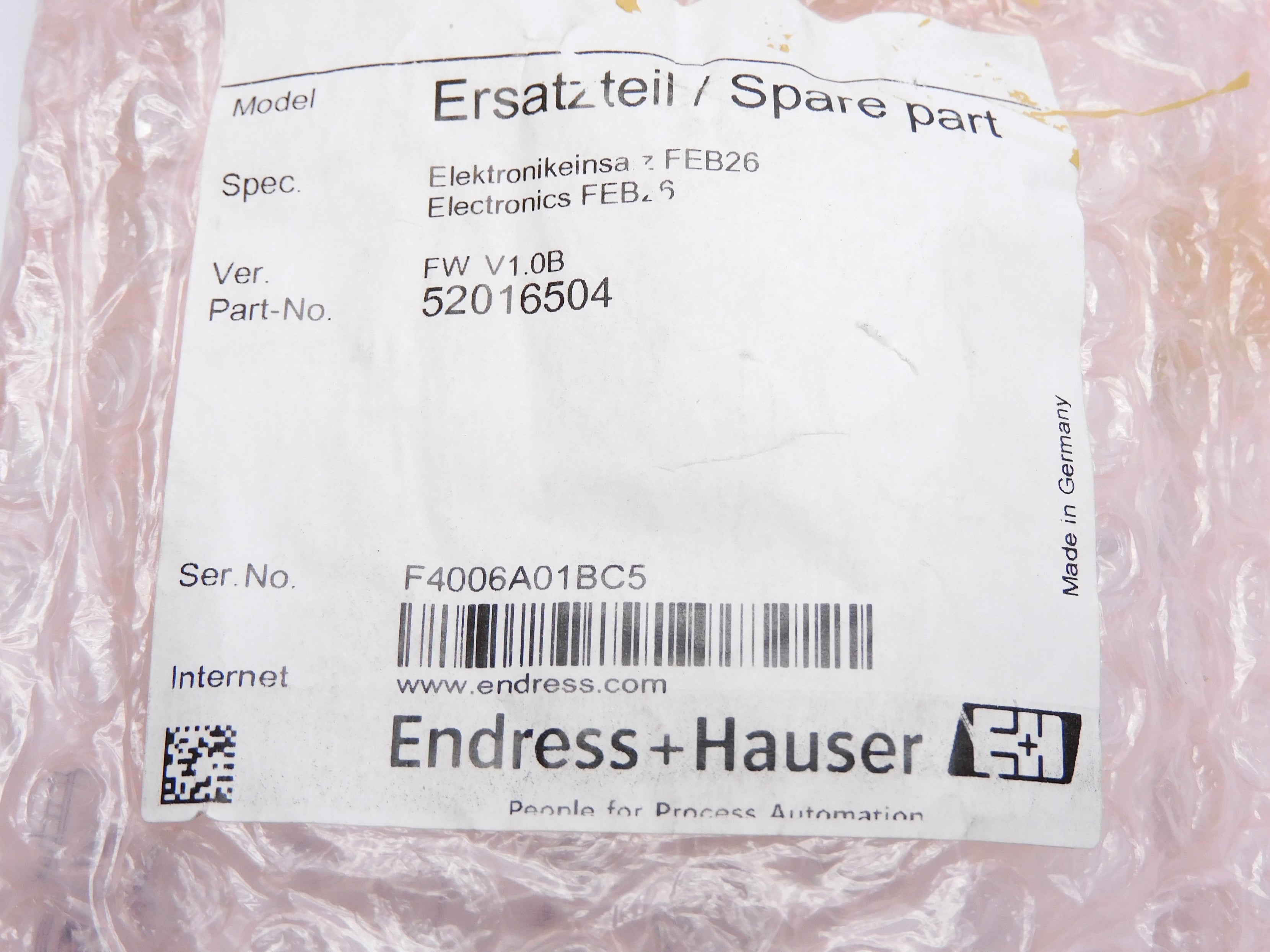 ENDRESS+HAUSER 52016504 NSNP