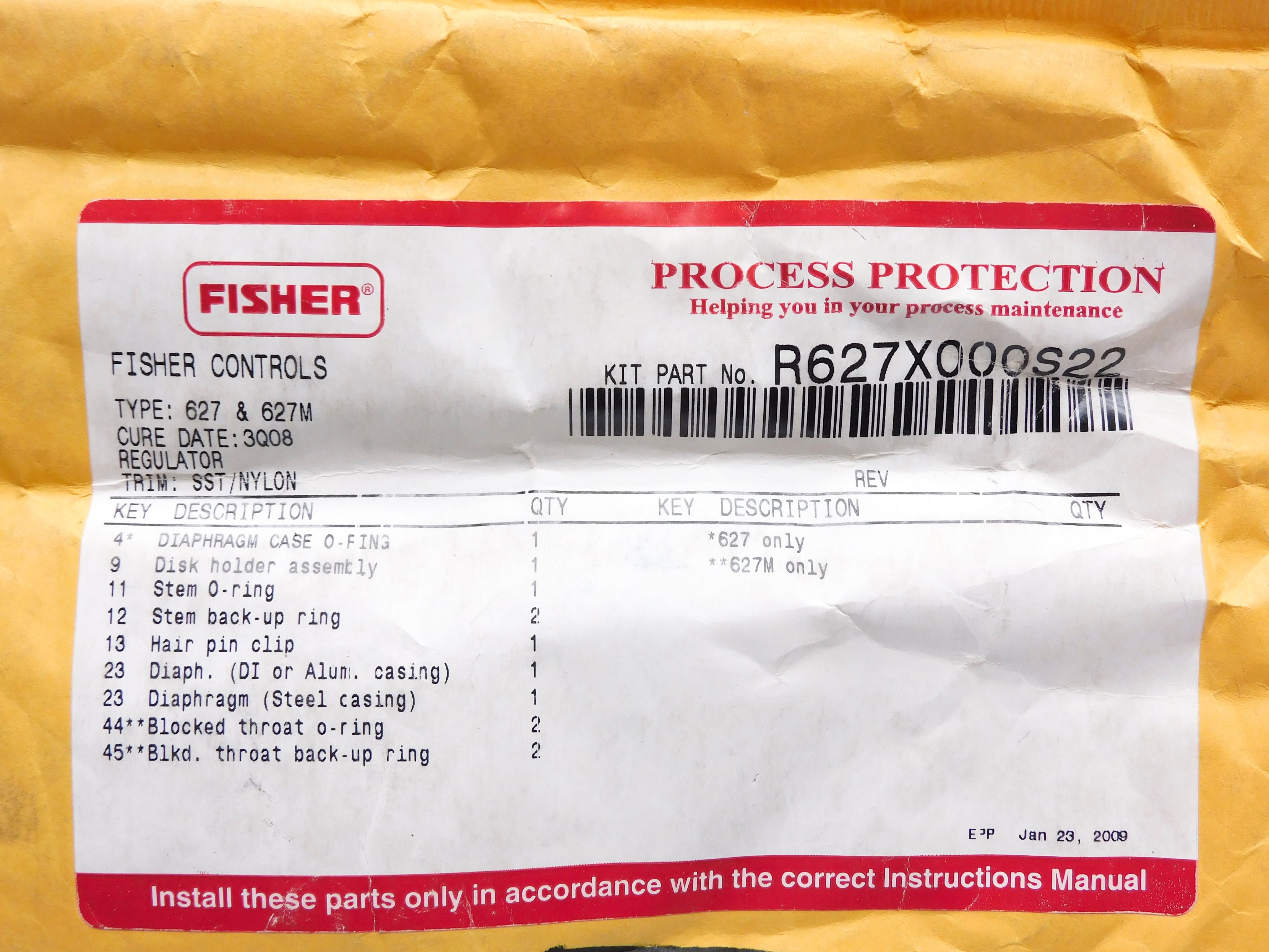 FISHER R627X000S22 NSMP