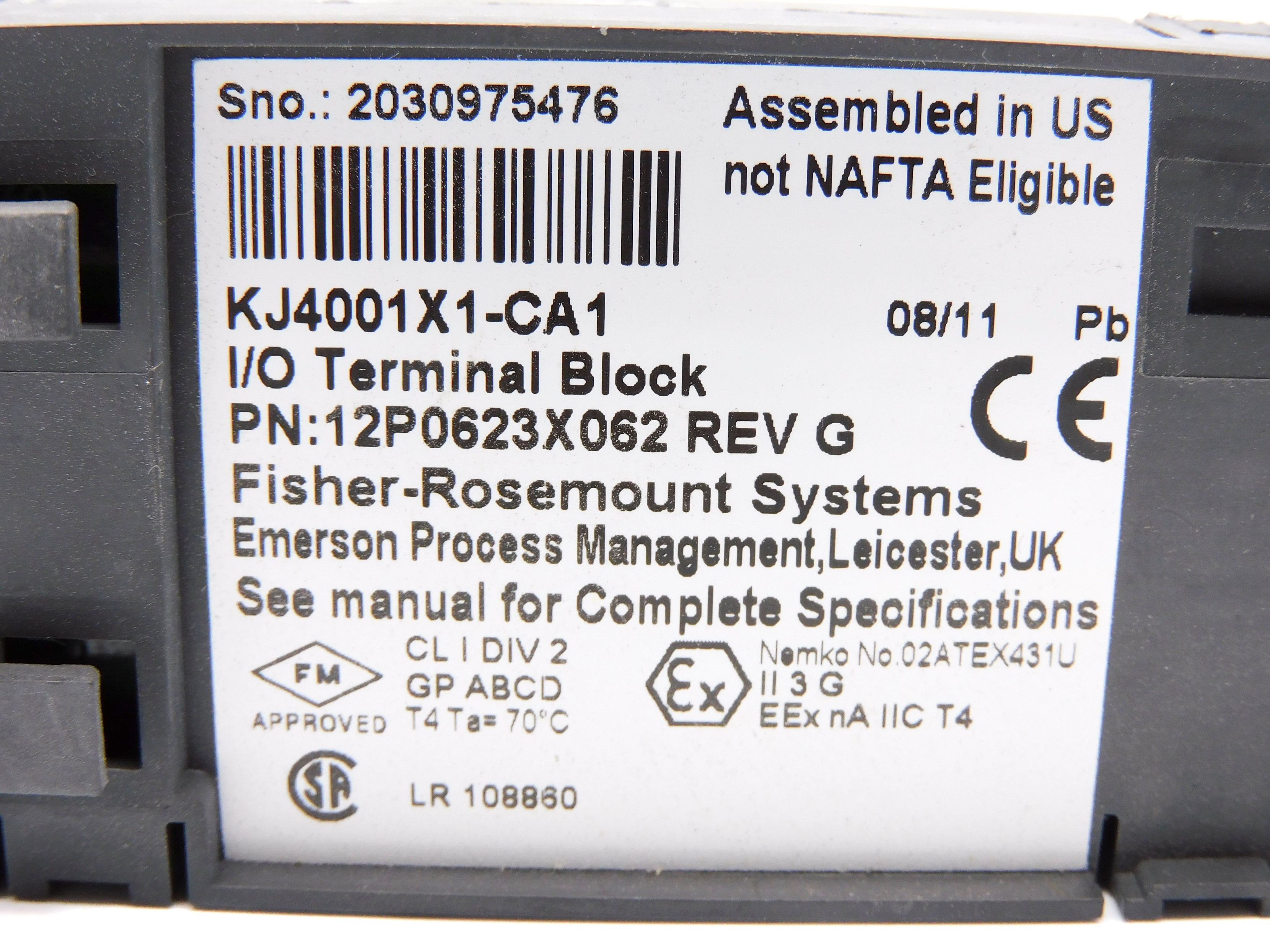 FISHER ROSEMOUNT KJ4001X1-CA1 12P0623X062 NSNP