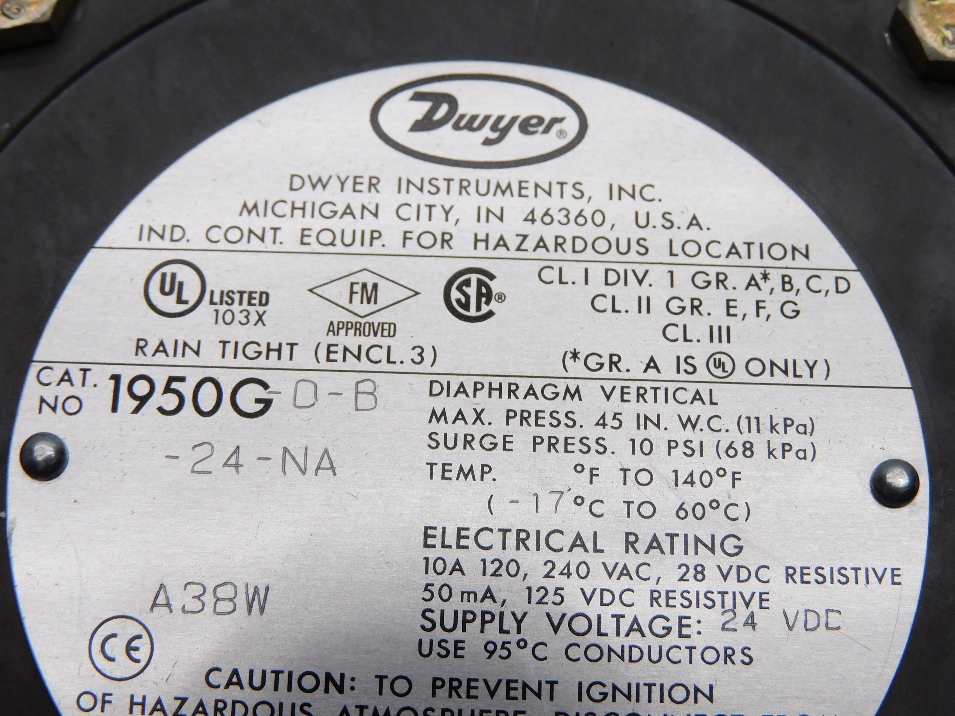DWYER 1950G-0-B-24-NA NSMP