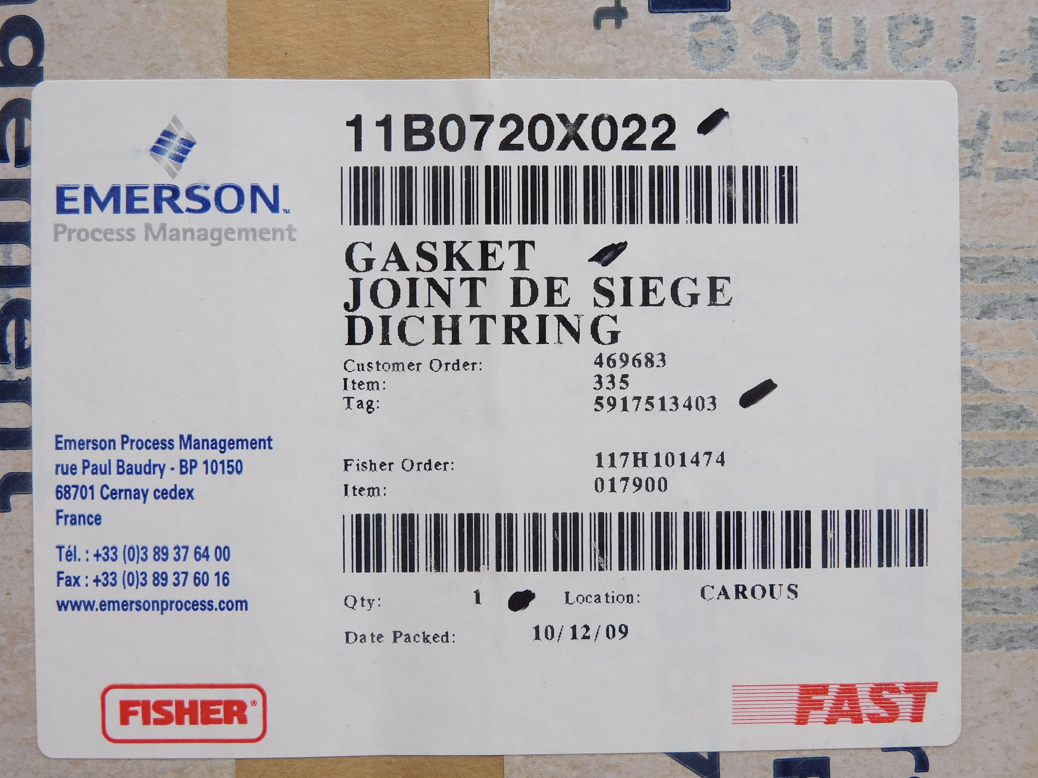 EMERSON 11B0720X022 NSMP