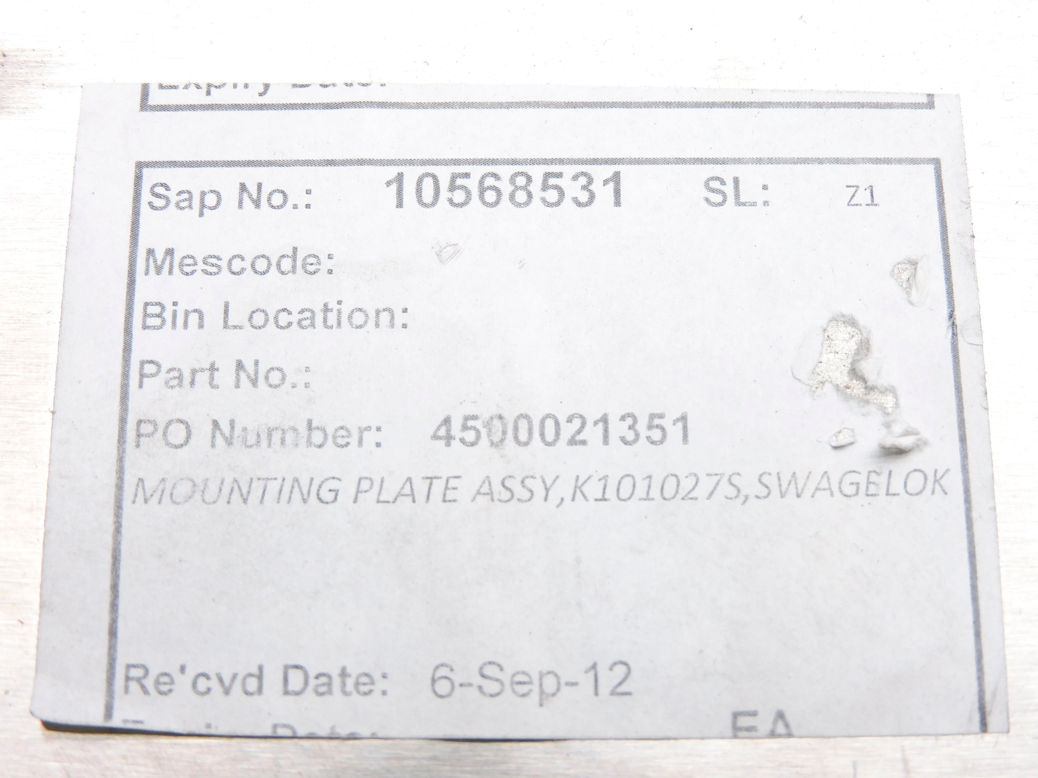 SWAGELOK K101027S NSNP
