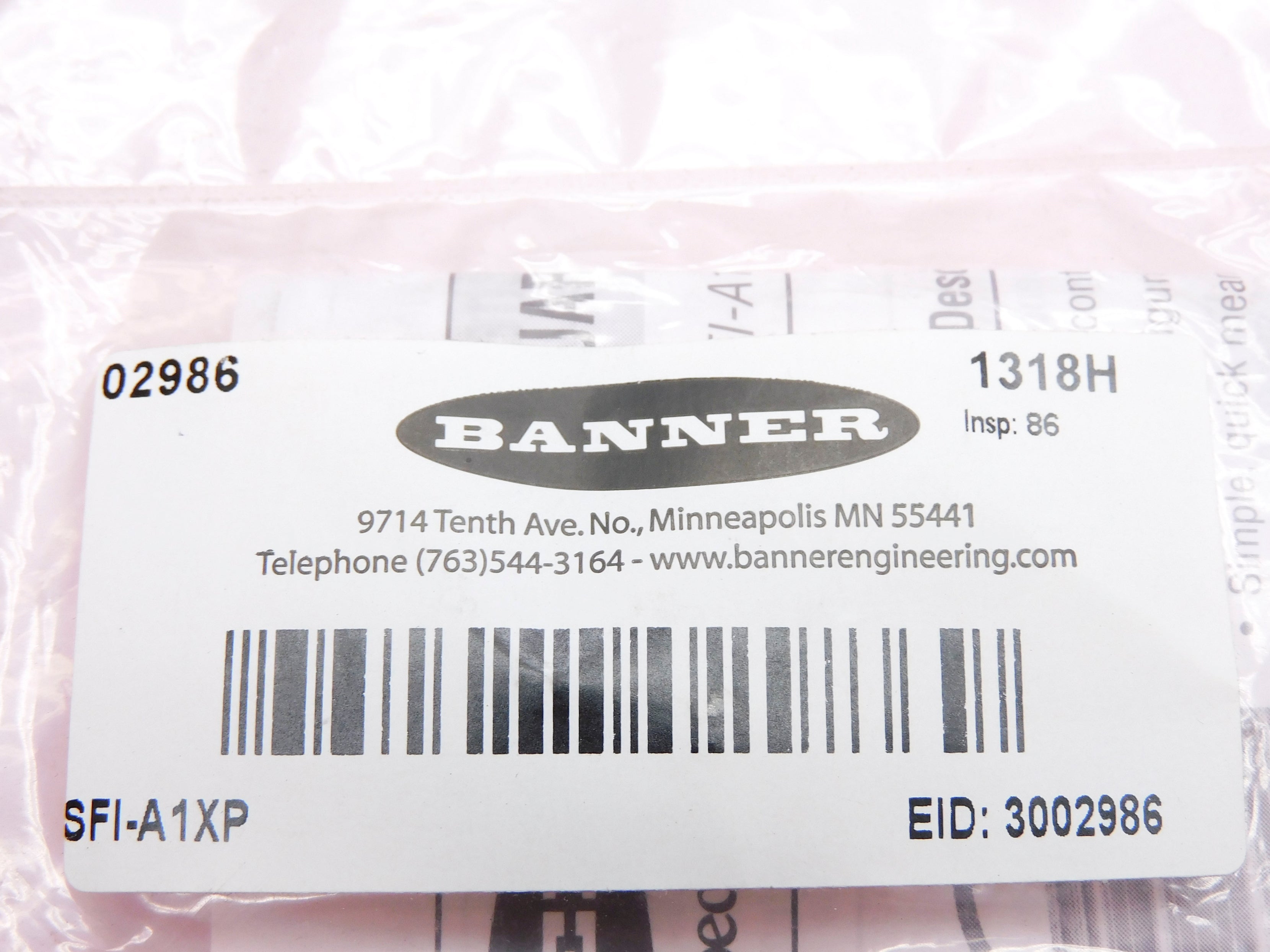 BANNER ENGINEERING SFI-A1XP 02986 NSMP
