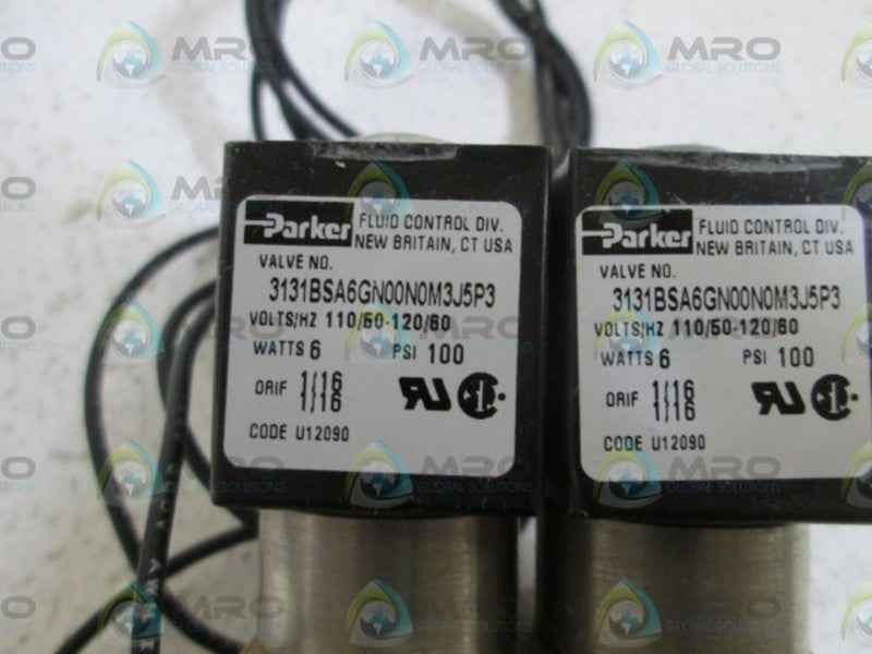 LOT OF 2 PARKER VALVE 3131BSA6GN00N0M3J5P3 *NEW NO BOX*
