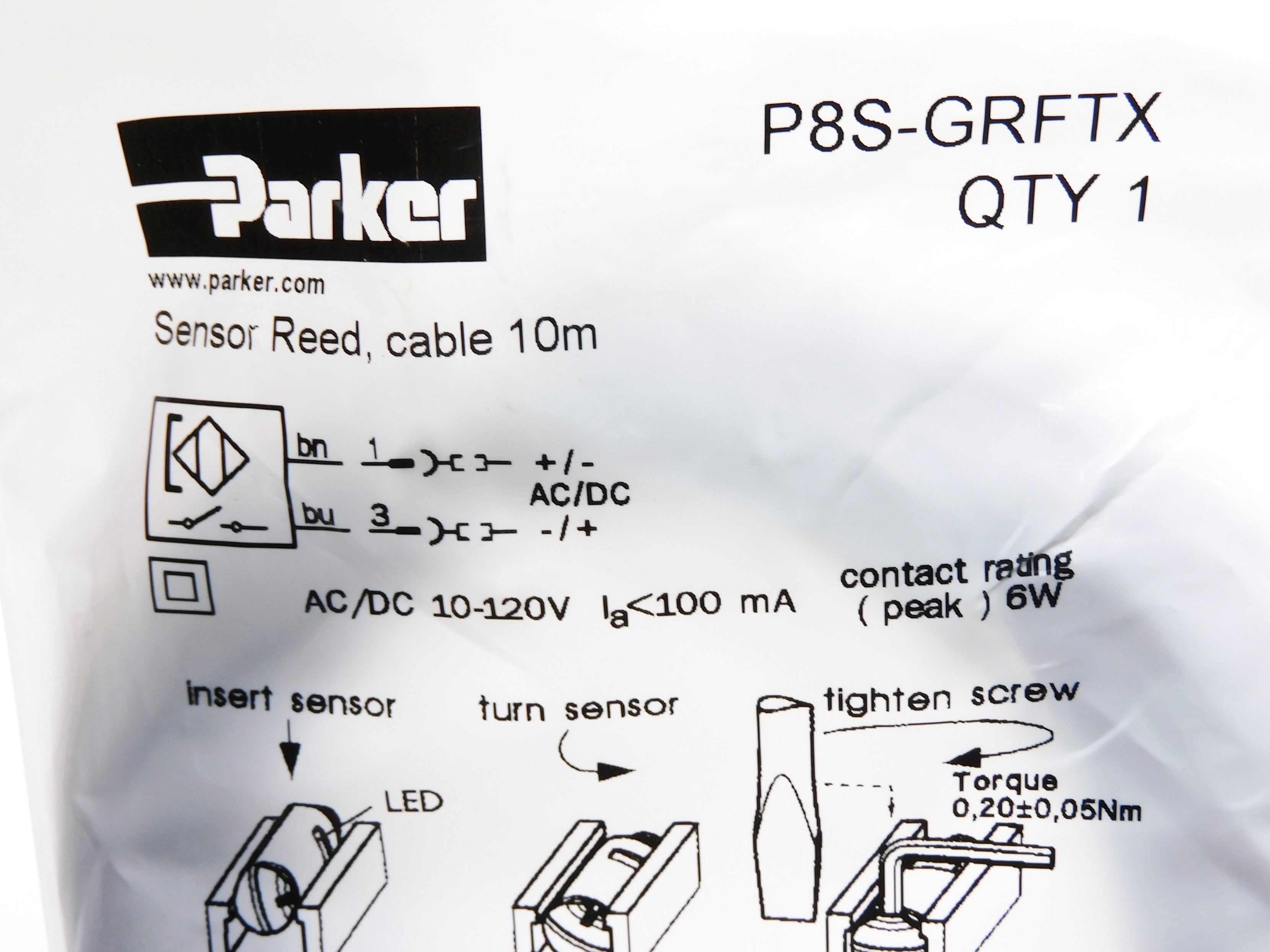 PARKER P8S-GRFTX 10-120VAC/DC NSMP