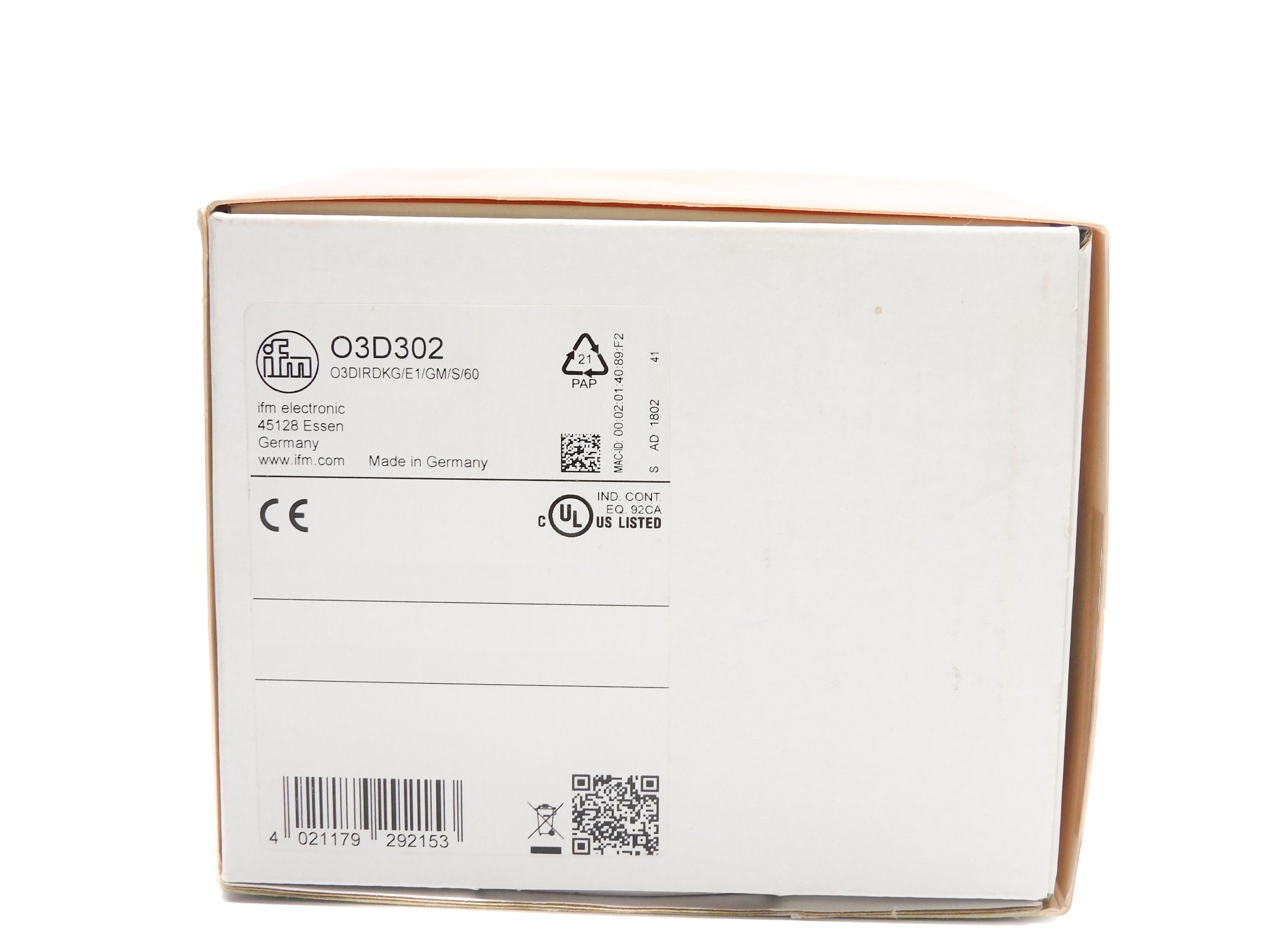 IFM EFECTOR O3D302 O3DIRDKG/E1/GM/S/60 20.4-28.8V NSMP