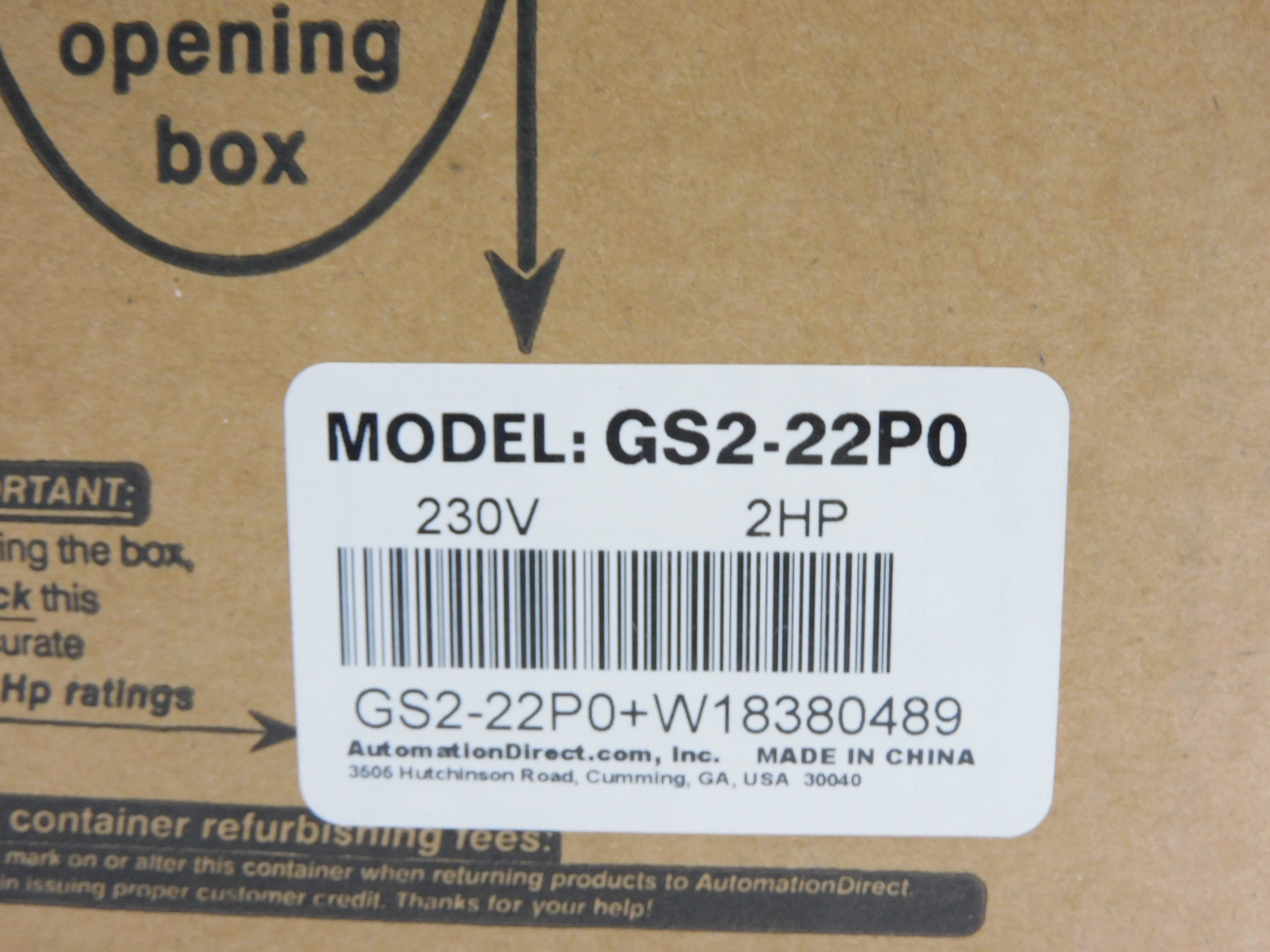 AUTOMATION DIRECT GS2-22P0 NSMP