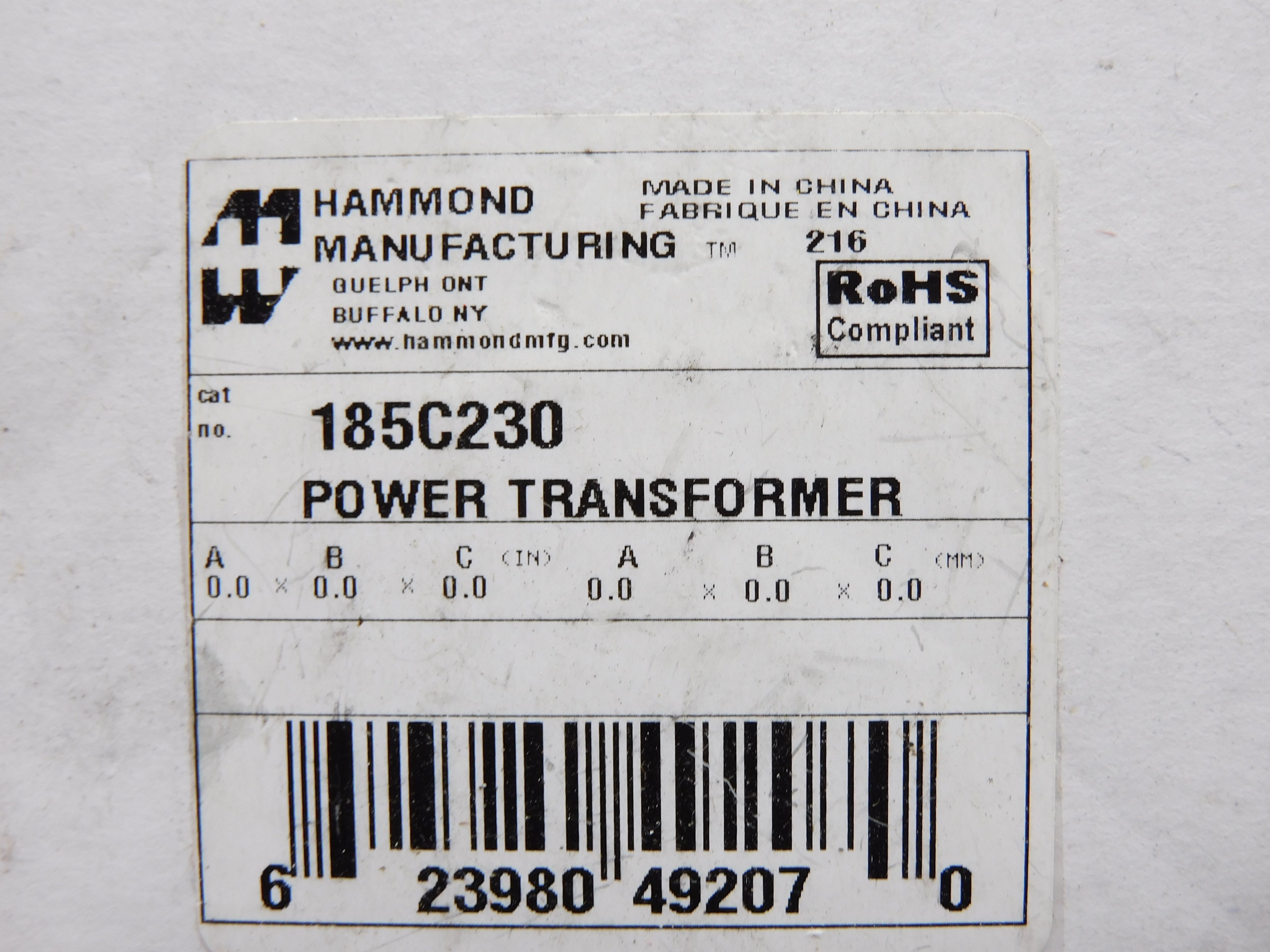 HAMMOND 185C230 NSFS