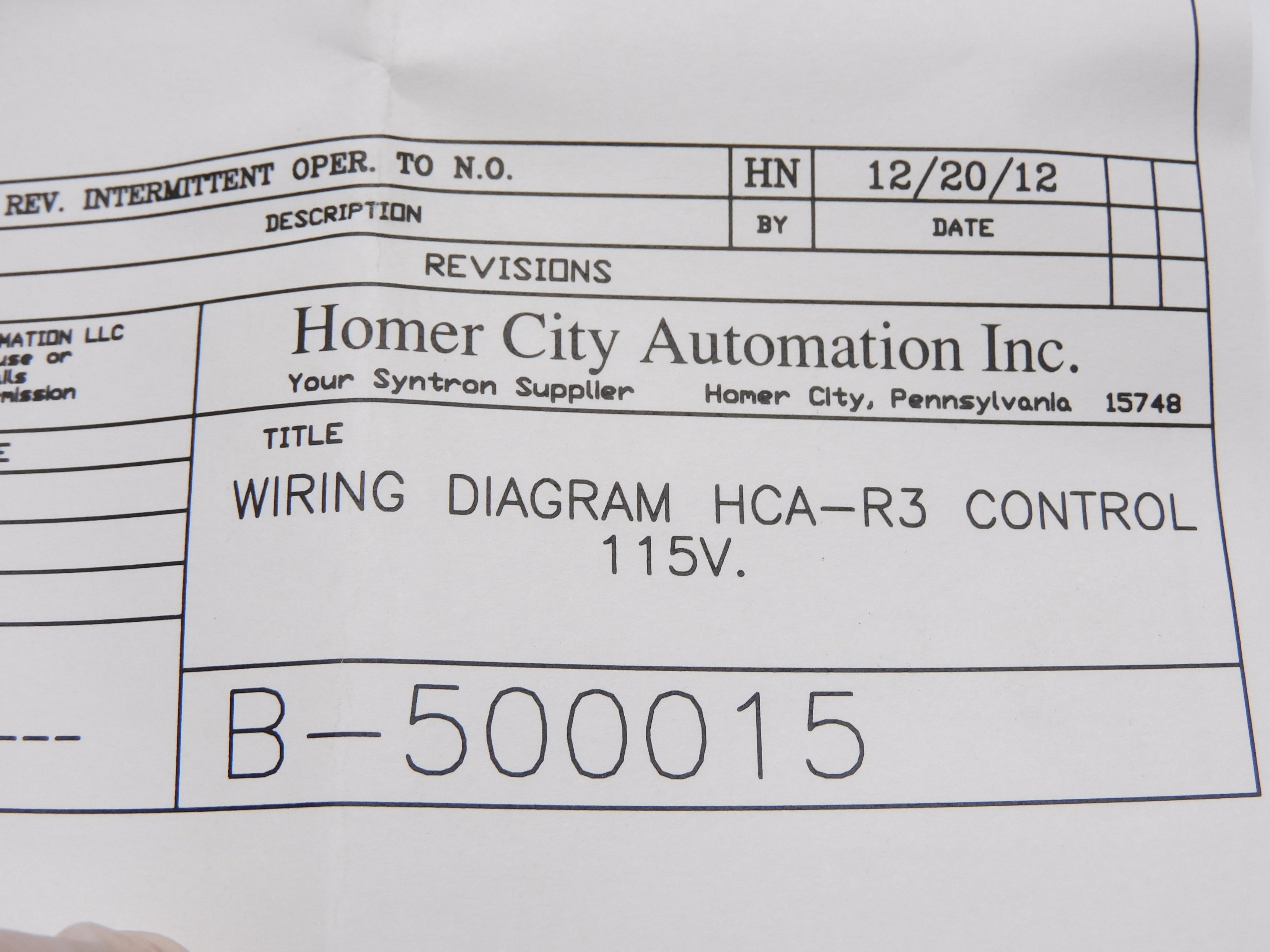 HOMER CITY AUTOMATION HCA-R3 NSNP