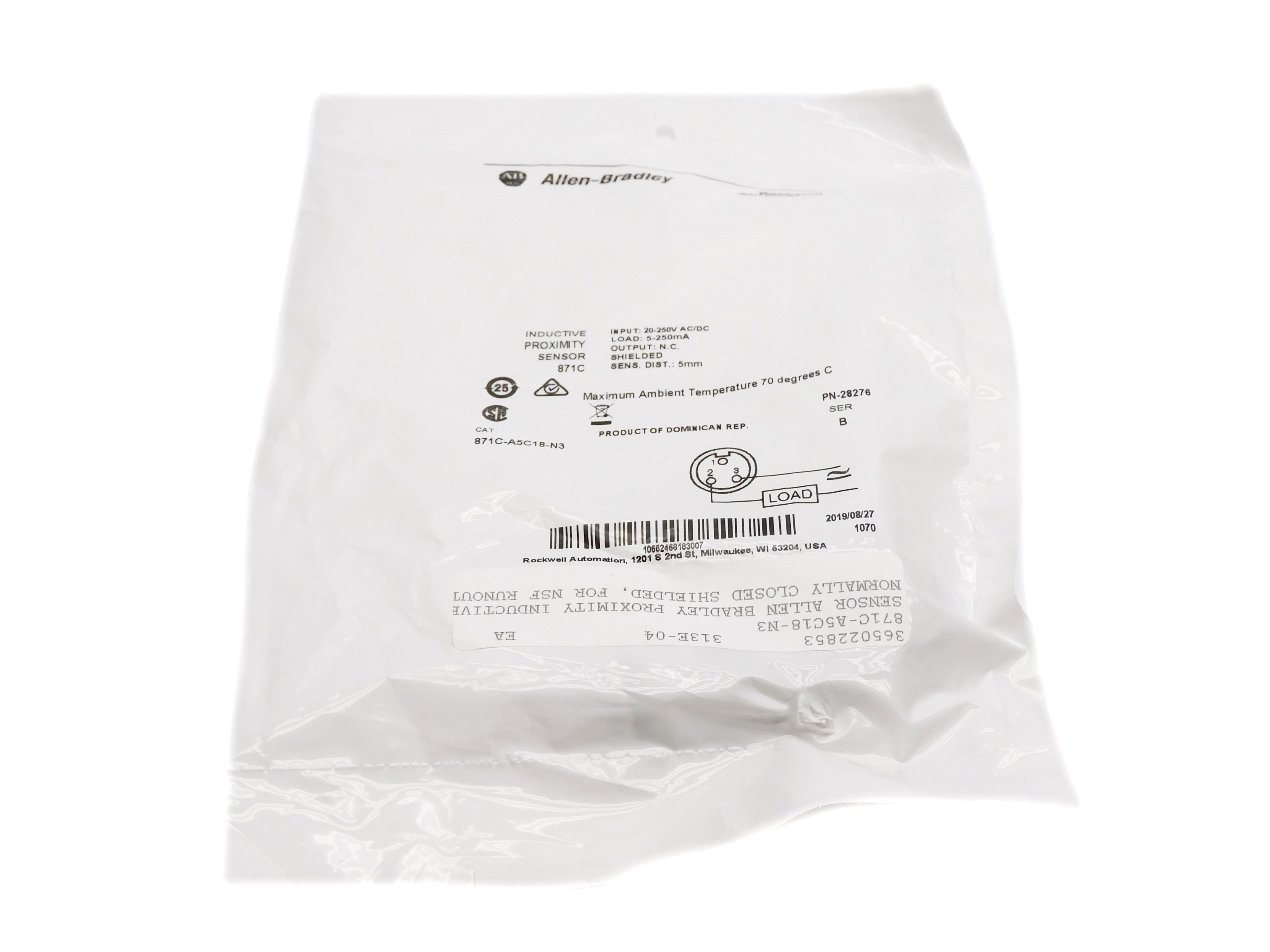 ALLEN BRADLEY 871C-A5C18-N3 SER. B 20-250VAC/DC NSMP