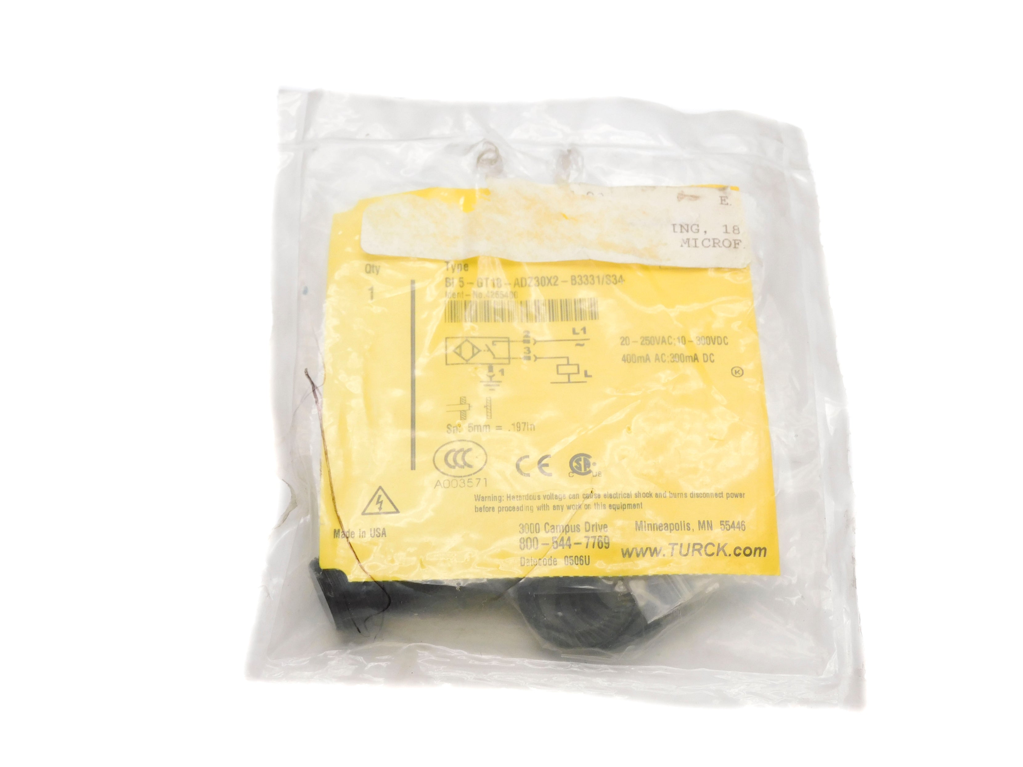 TURCK BI5-GT18-ADZ30X2-B3331/S34 4255400 20-250VAC NSMP