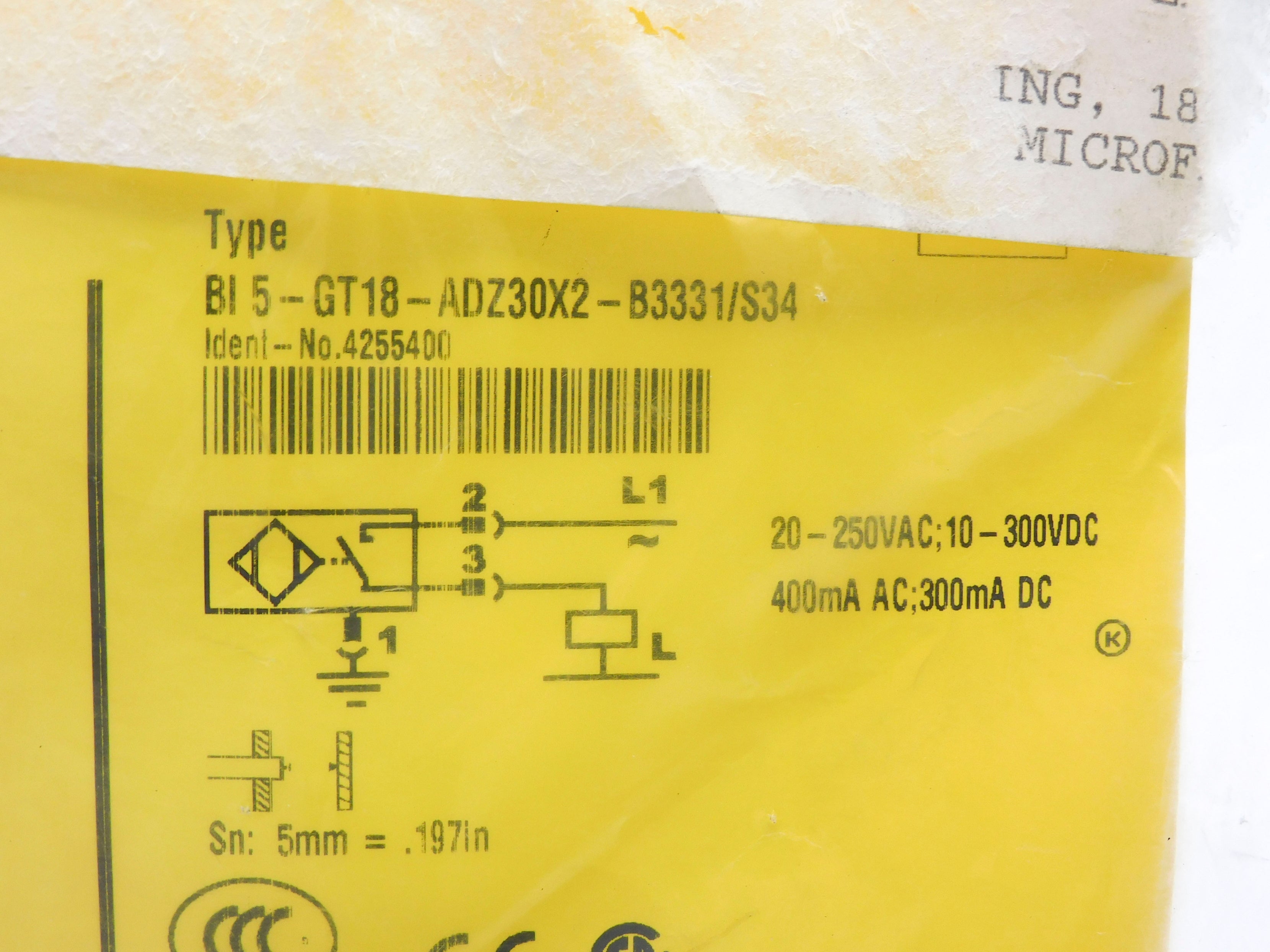 TURCK BI5-GT18-ADZ30X2-B3331/S34 4255400 20-250VAC NSMP