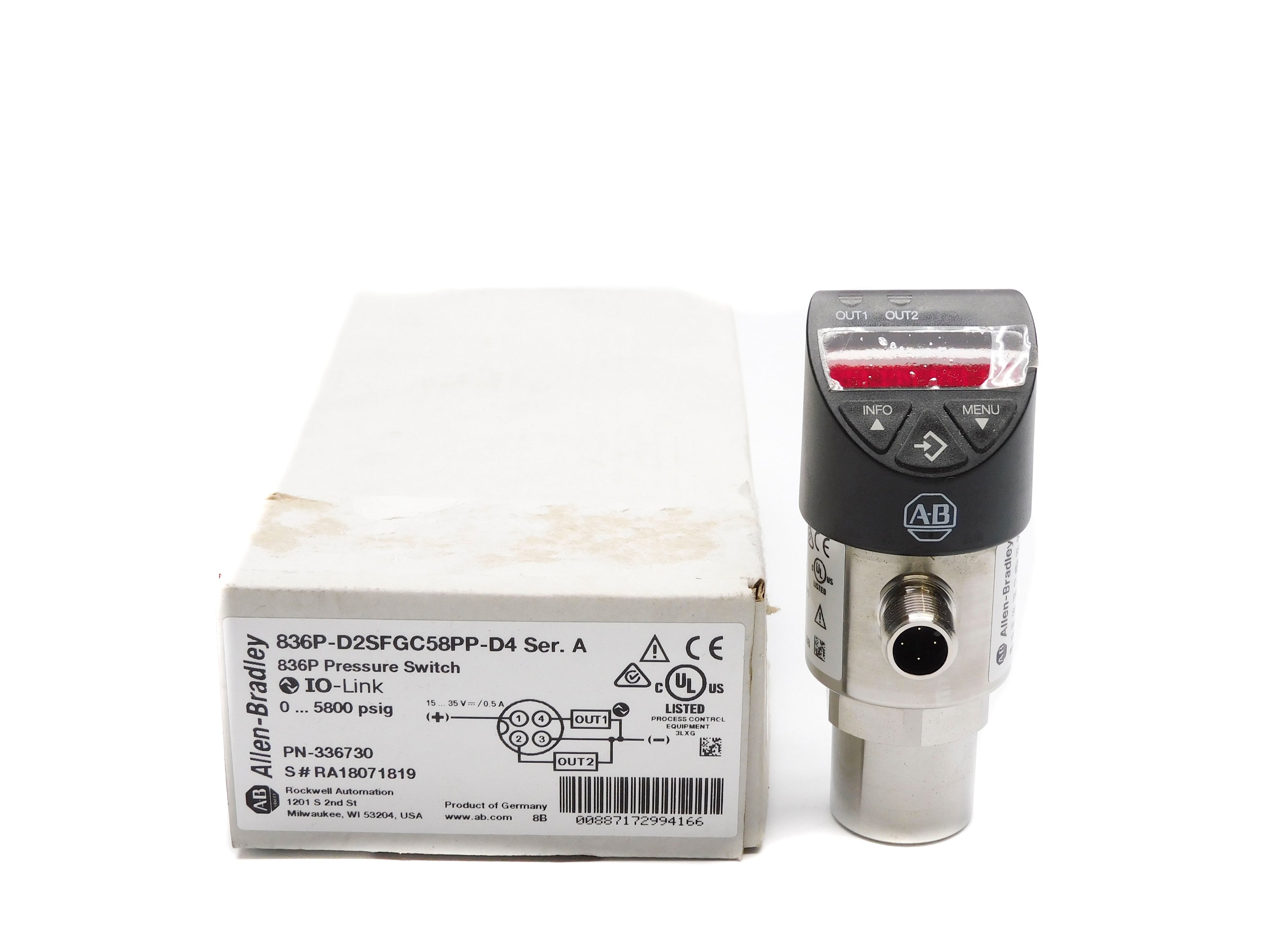 ALLEN BRADLEY 836P-D2SFGC58PP-D4 SER. A (WH) NSMP