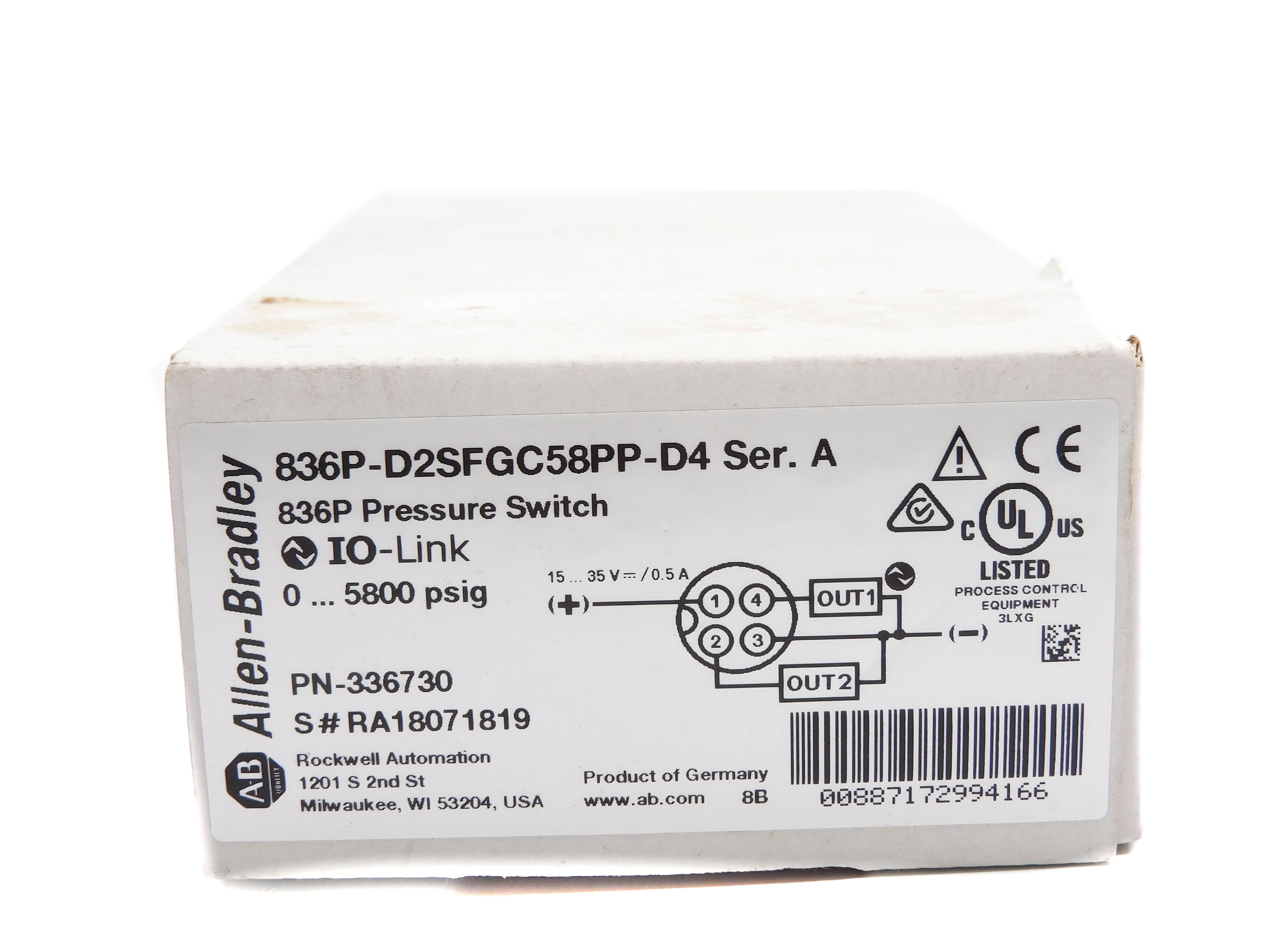 ALLEN BRADLEY 836P-D2SFGC58PP-D4 SER. A (WH) NSMP