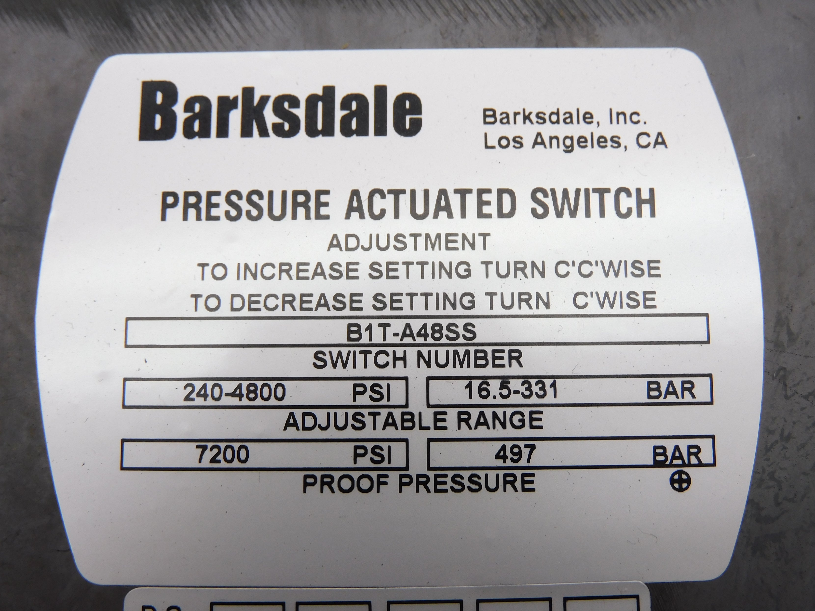 BARKSDALE B1T-A48SS NSMP