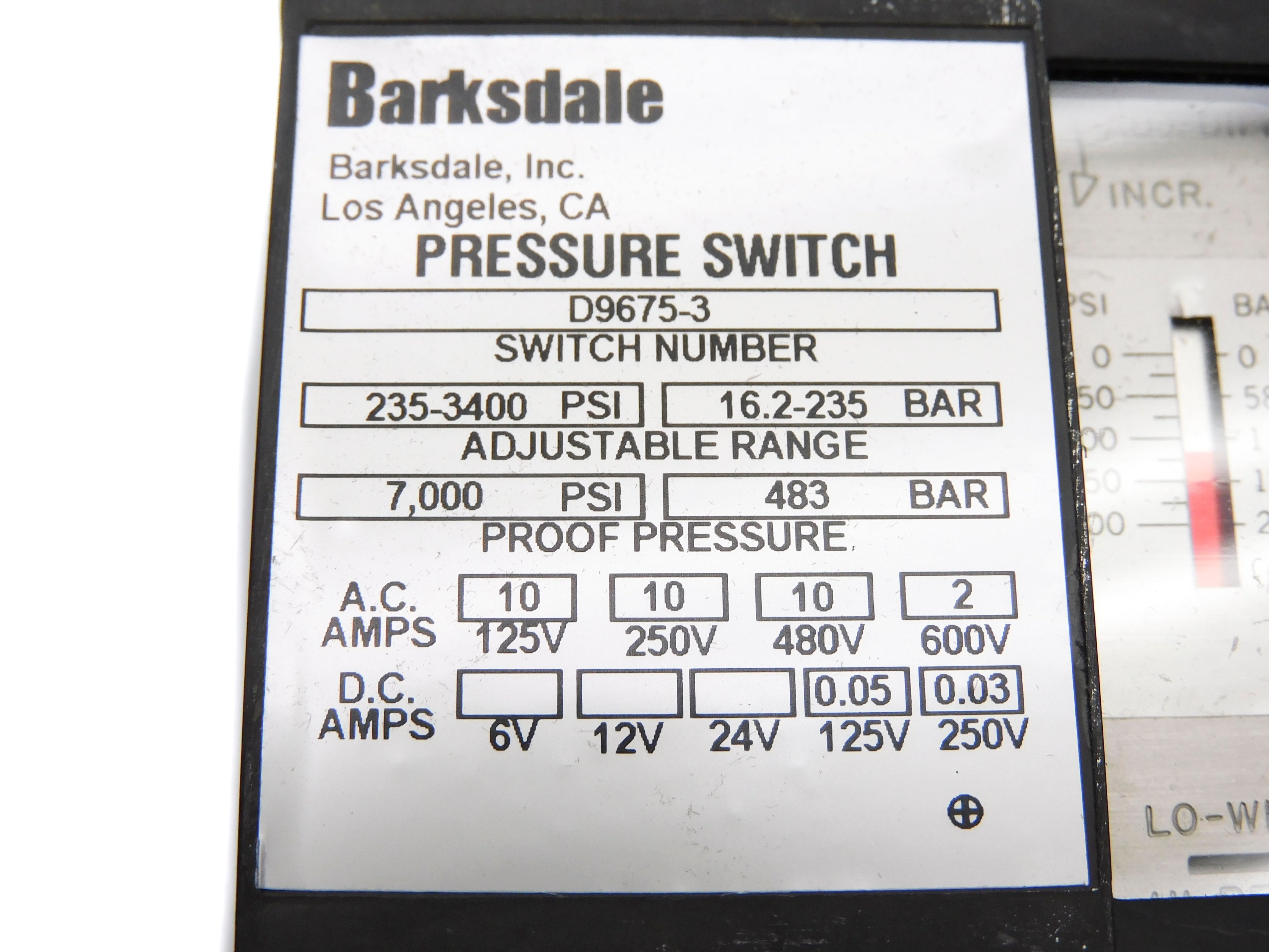 BARKSDALE D9675-3 NSMP