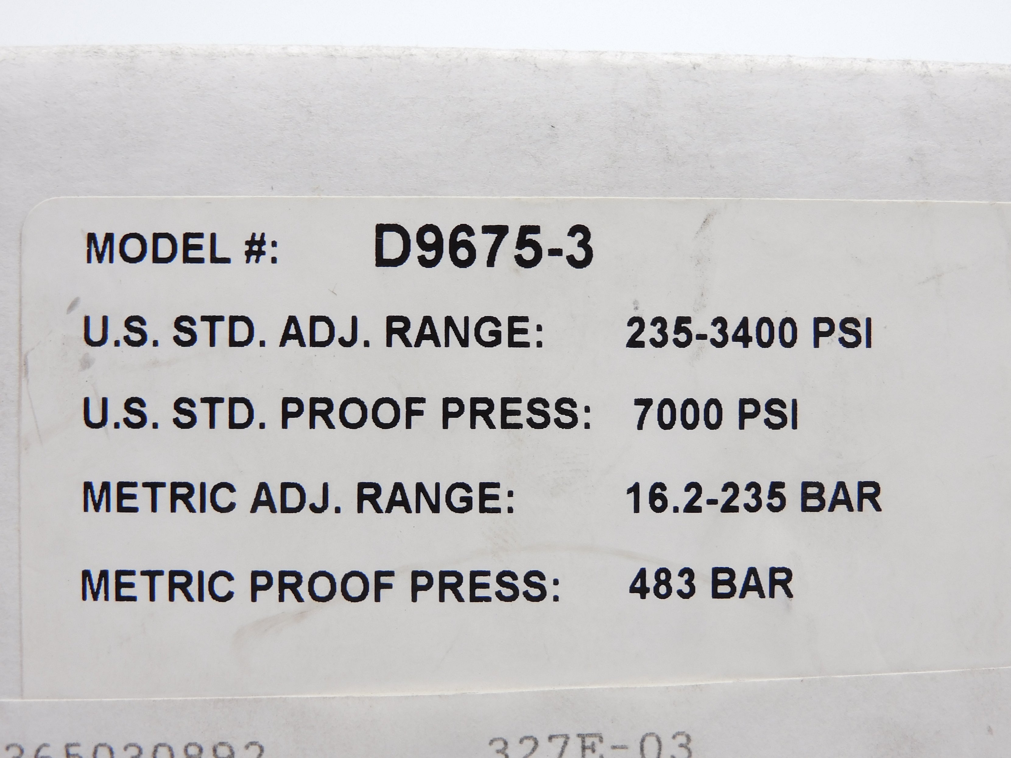 BARKSDALE D9675-3 NSMP