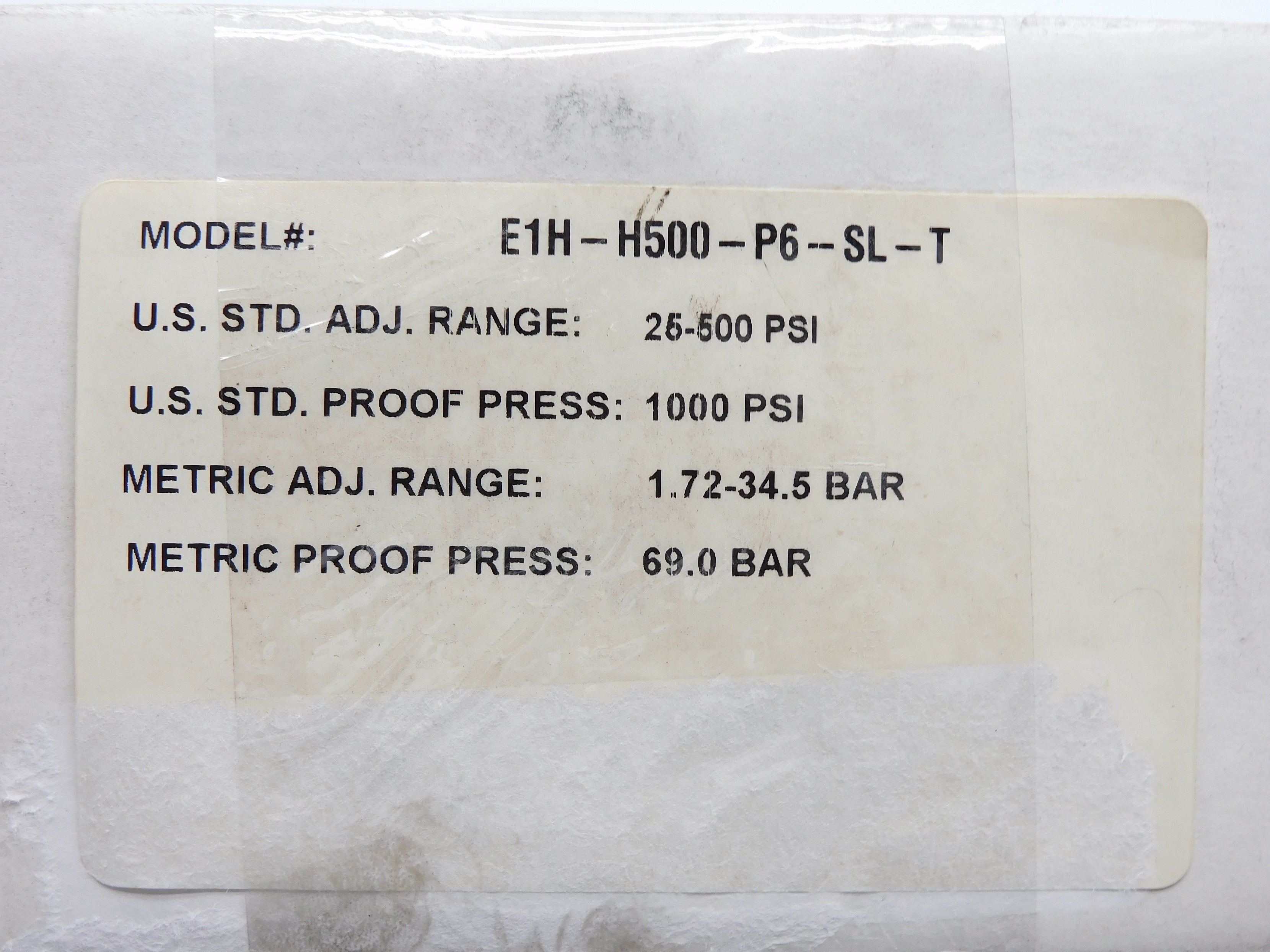 BARKSDALE E1H-H500-P6-SL-T NSMP