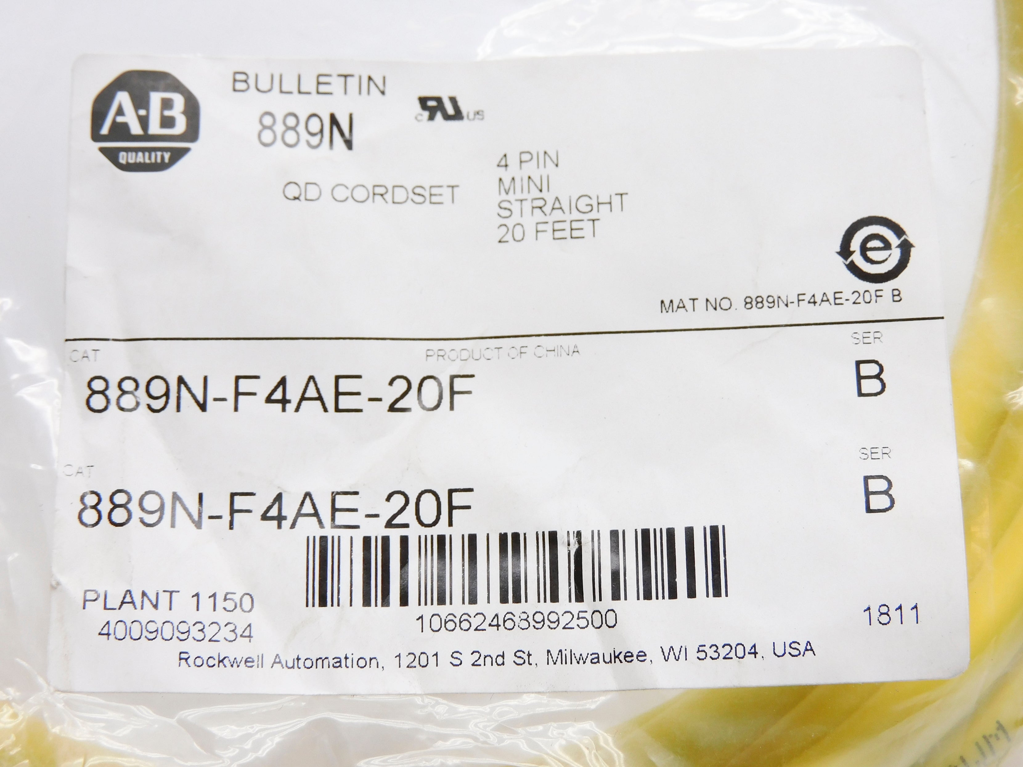 ALLEN BRADLEY 889N-F4AE-20F SER. B NSMP