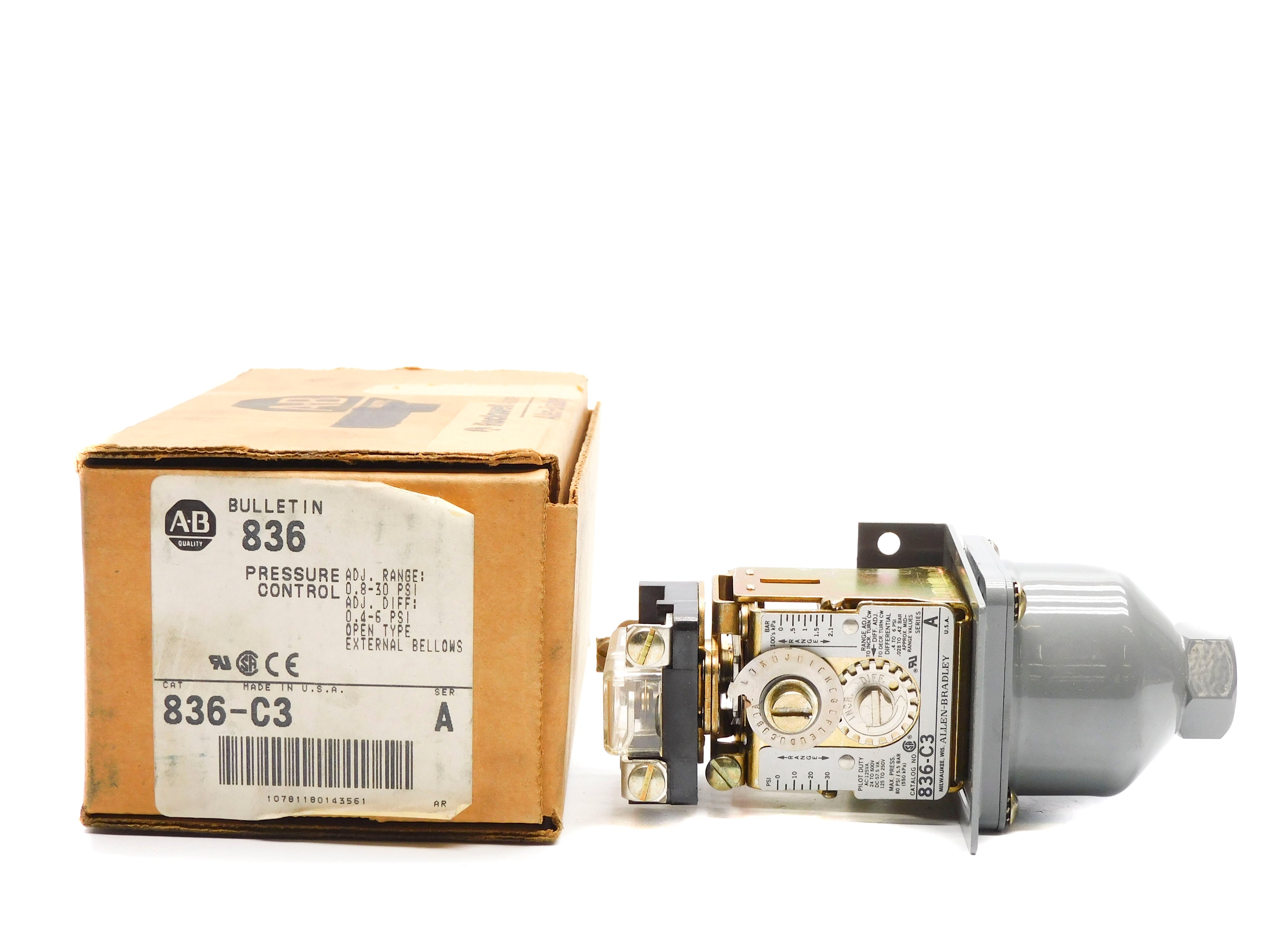 INDUSTRIAL SPARE PART 836-C3 SER. A 24-600V 0.8-30PSI (BR/WH) NSMP
