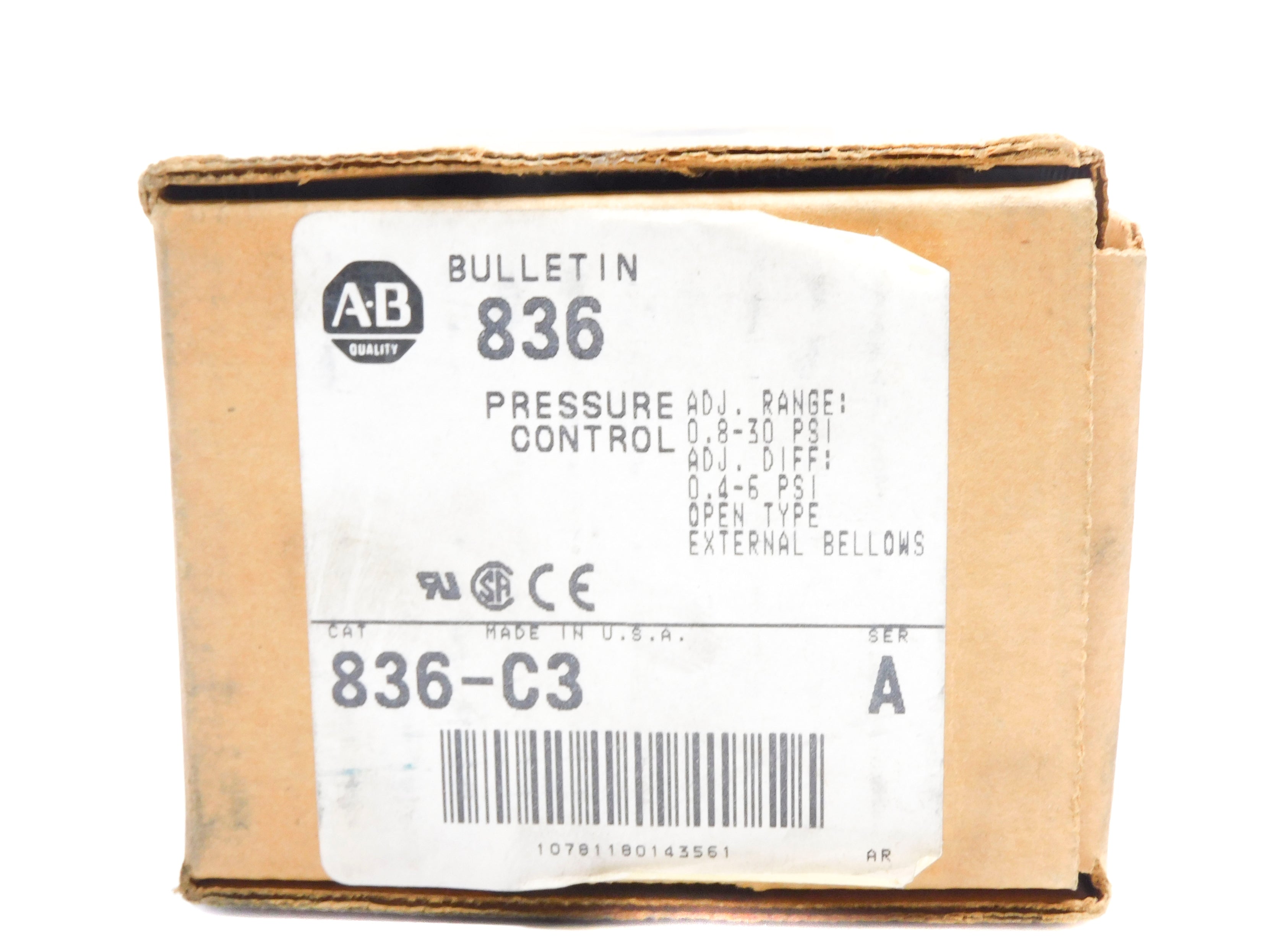 INDUSTRIAL SPARE PART 836-C3 SER. A 24-600V 0.8-30PSI (BR/WH) NSMP