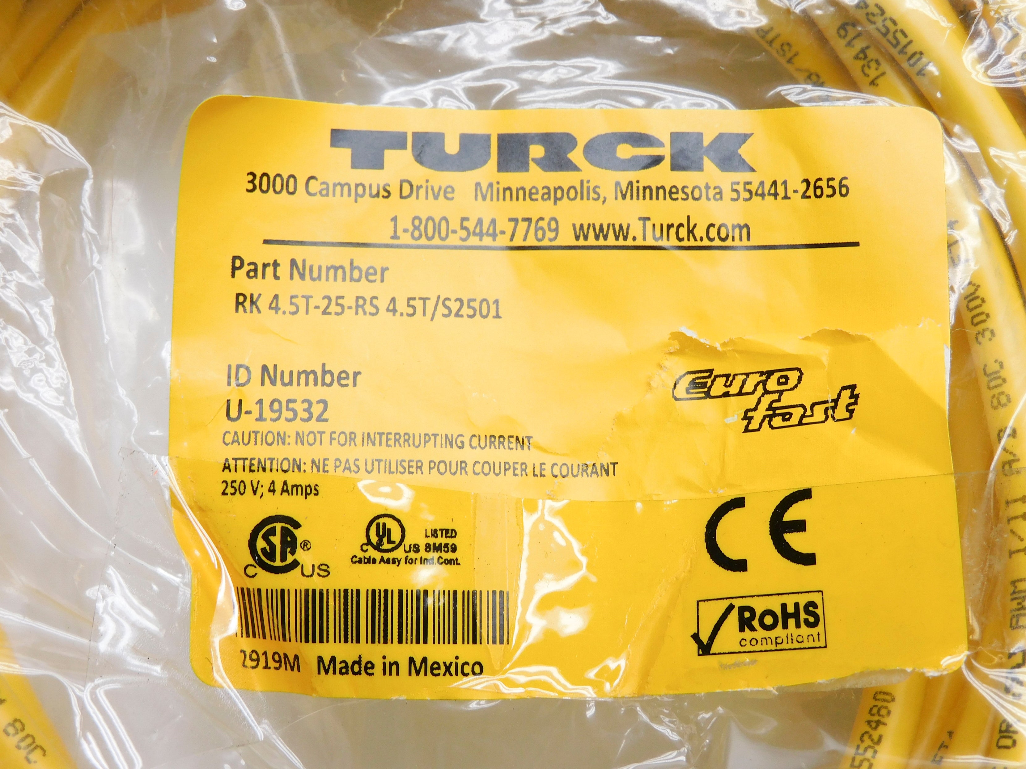 TURCK RK4.5T-25-RS4.5T/S2501 NSMP