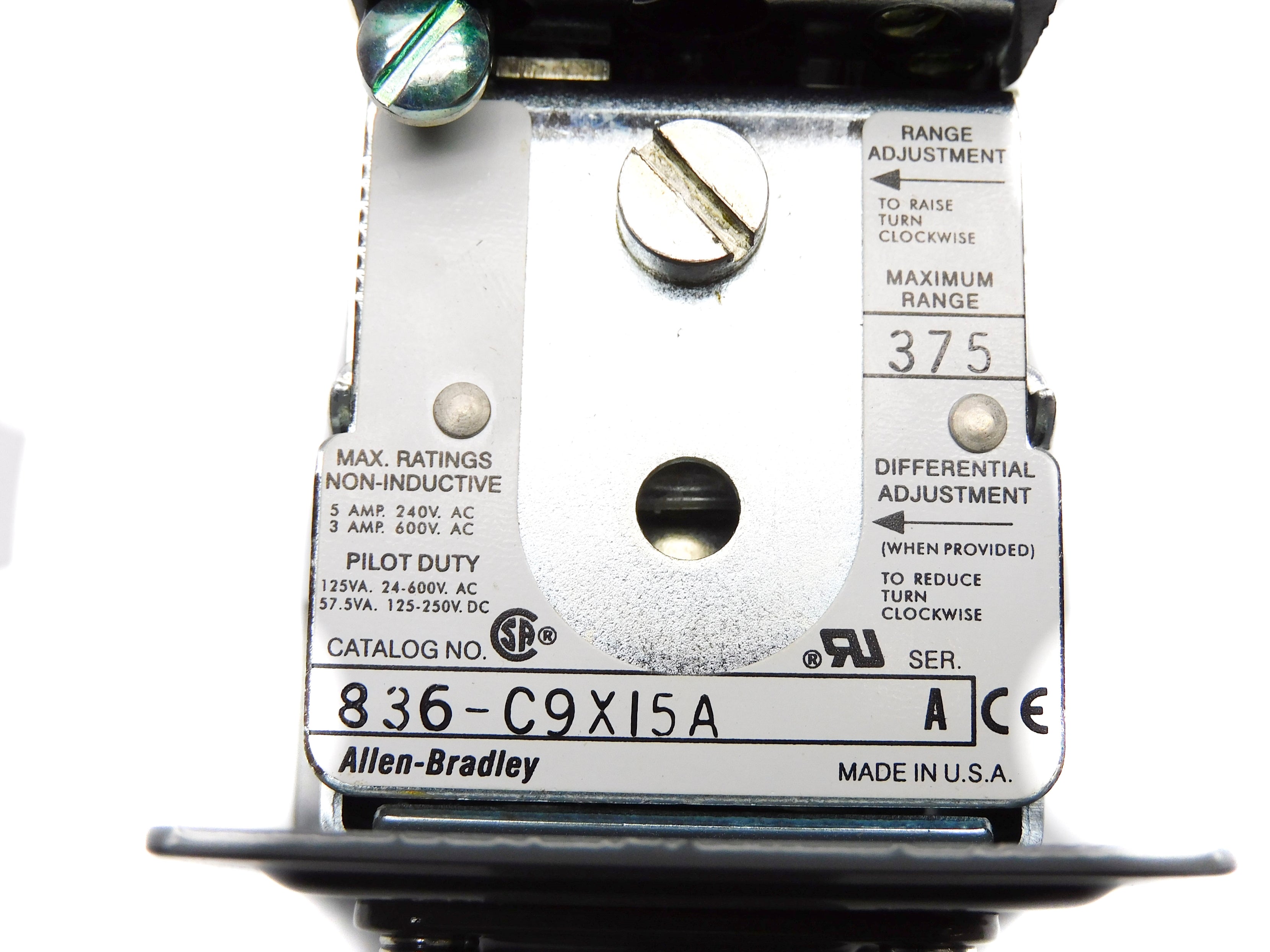 INDUSTRIAL SPARE PART 836-C9X15A SER. A (BR/WH) NSMP