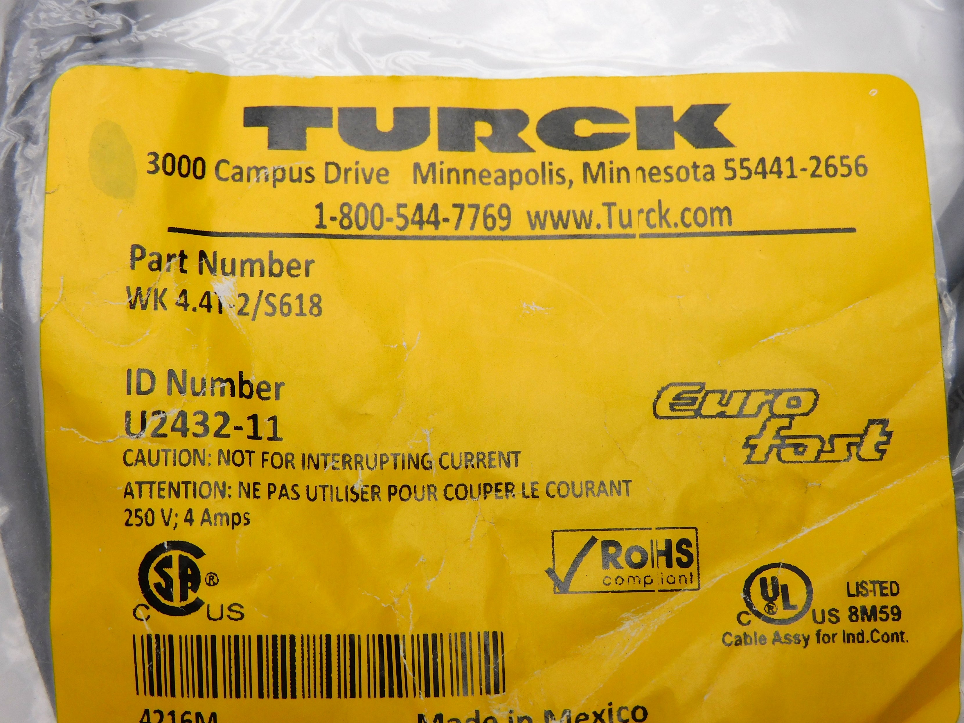 TURCK WK4.4T-2/S618 NSMP