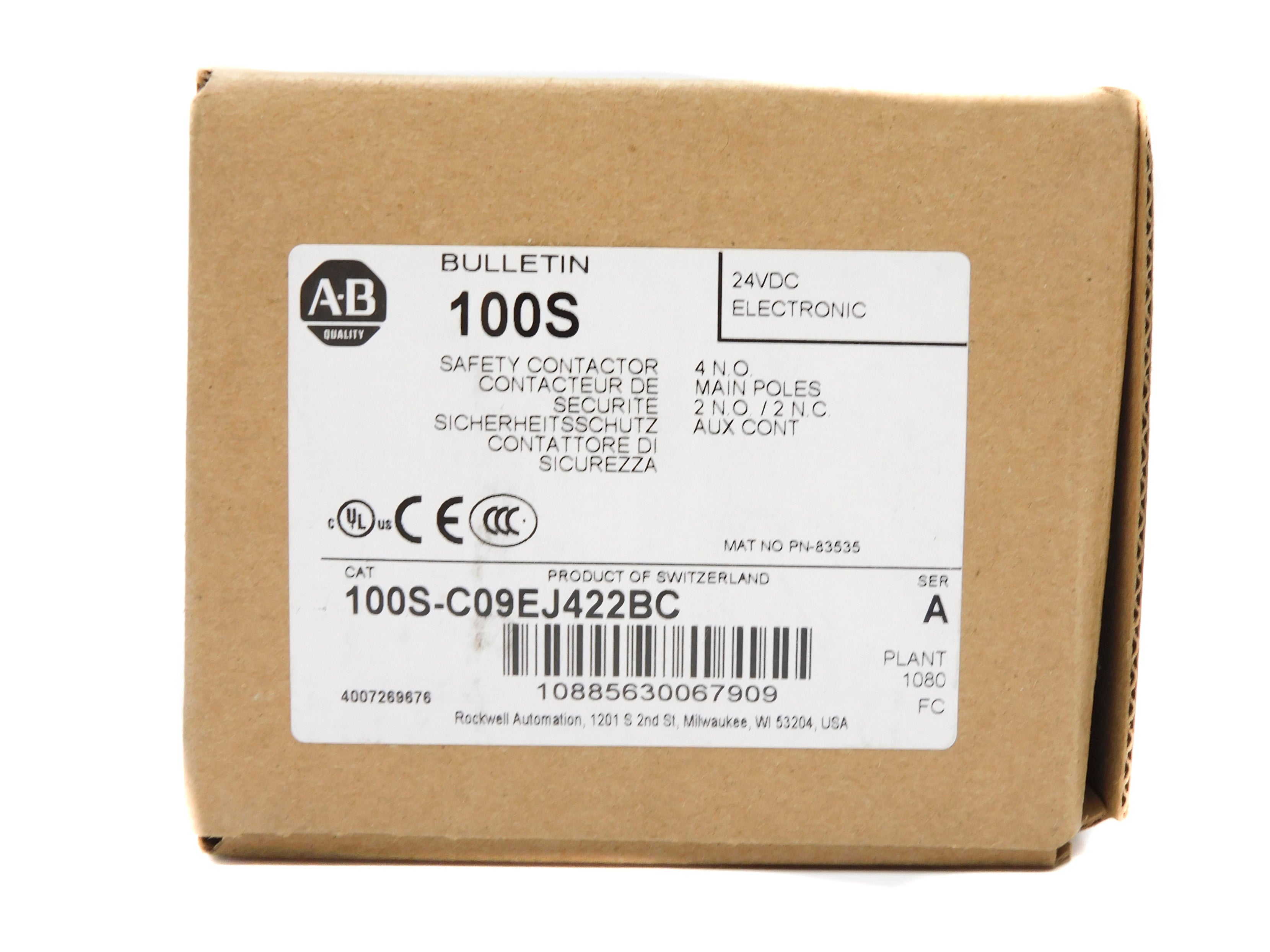 ALLEN BRADLEY 100S-C09EJ422BC SER. A 24VDC (BR/WH) NSMP