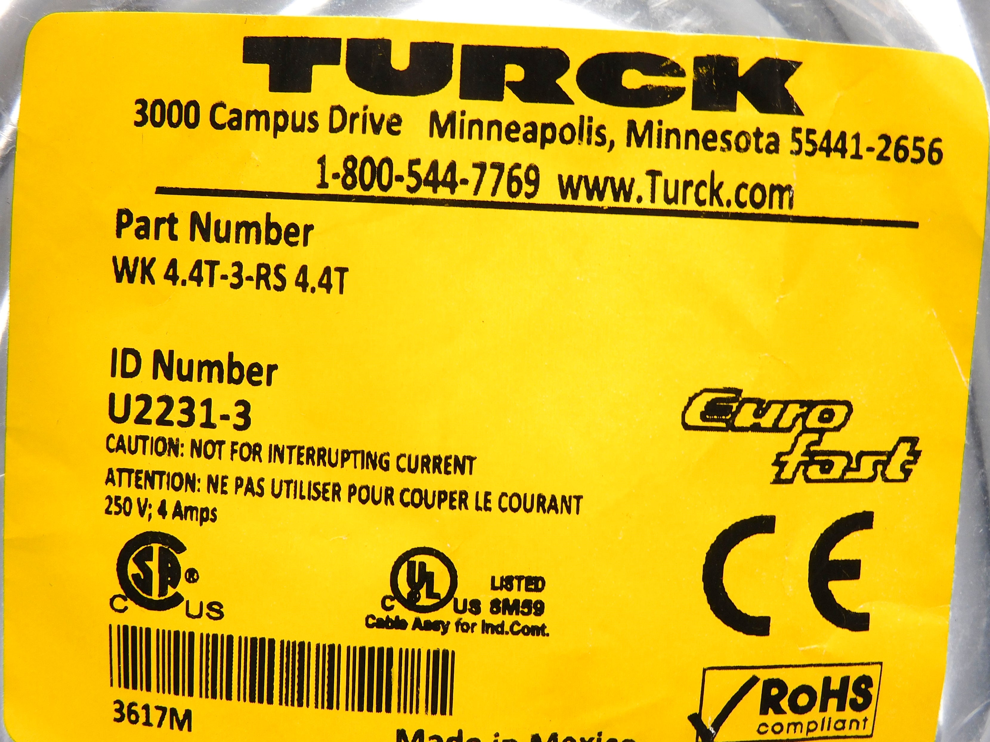 TURCK WK4.4T-3-RS4.4T NSMP