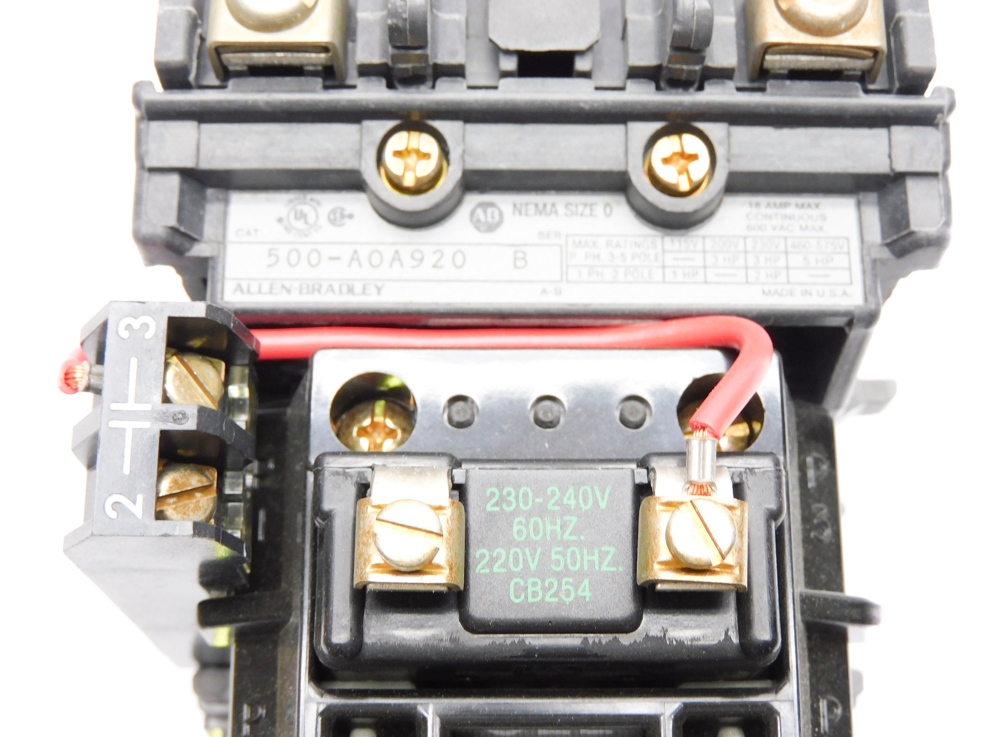 INDUSTRIAL SPARE PART 500-AOA920 SER. B 230-240V 220V (BR/WH) NSMP