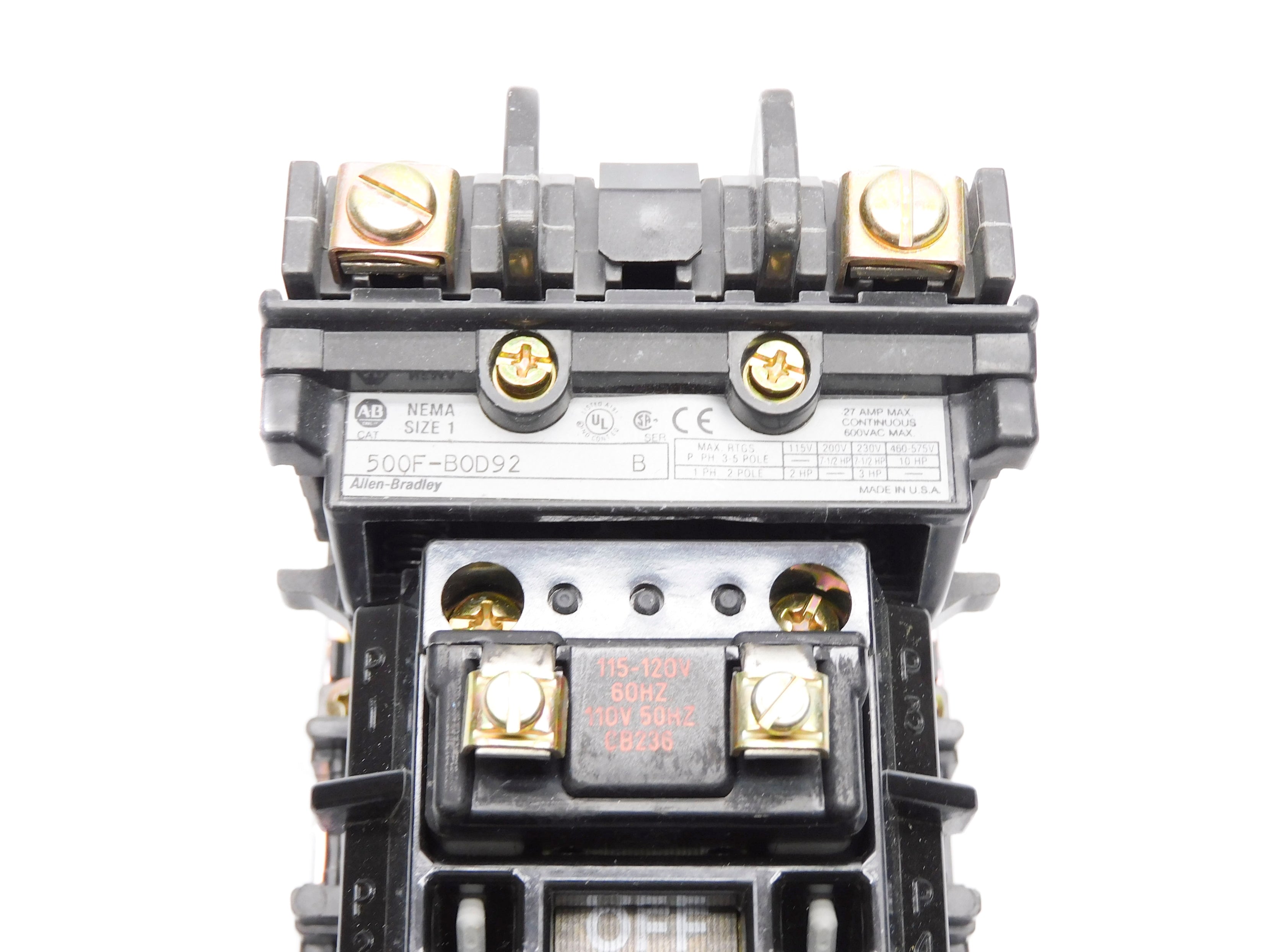INDUSTRIAL SPARE PART 500F-BOD92 SER. B 115-120V 110V (BR/WH) NSMP