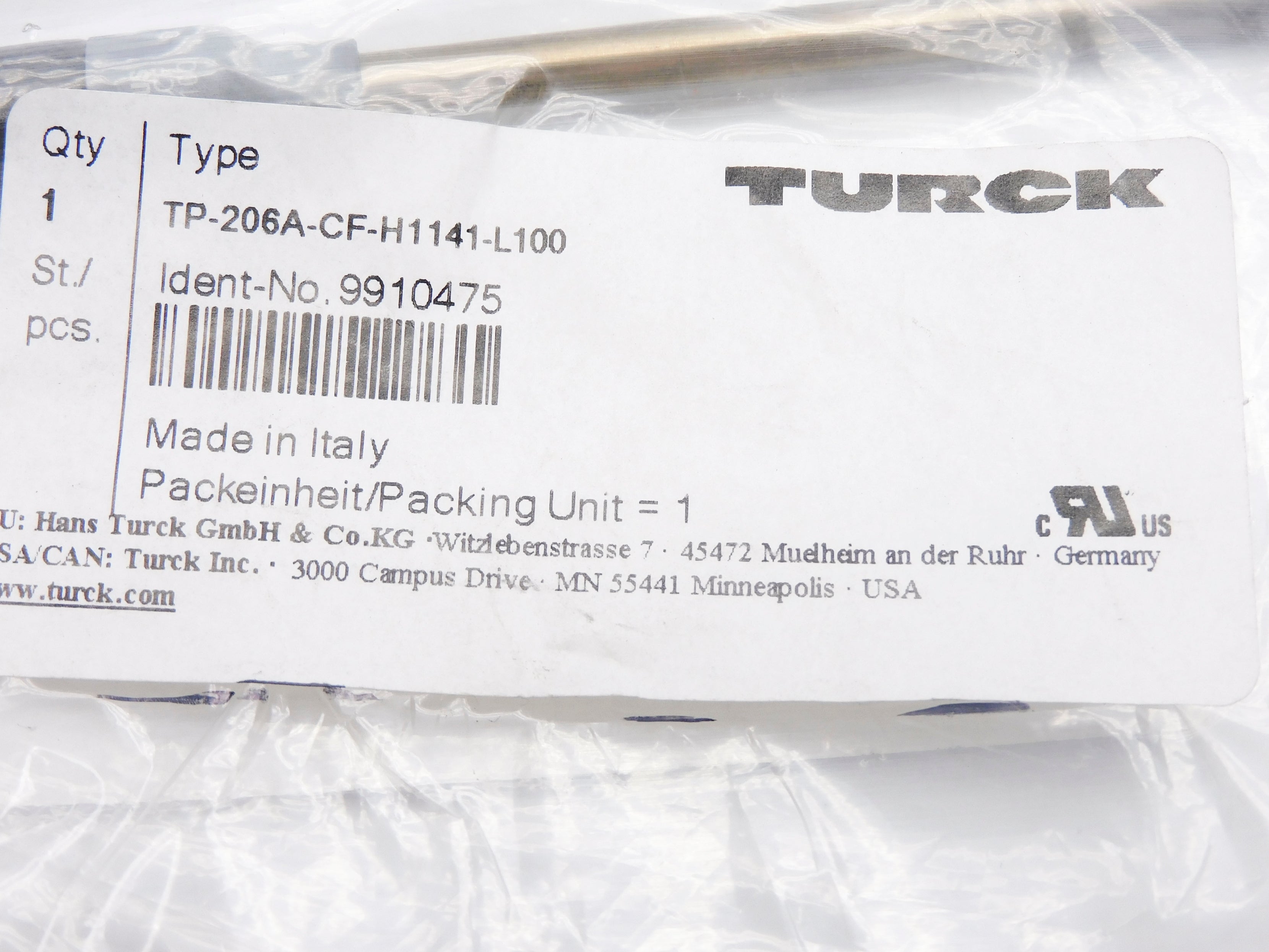 TURCK TP-206A-CF-H1141-L100 NSMP