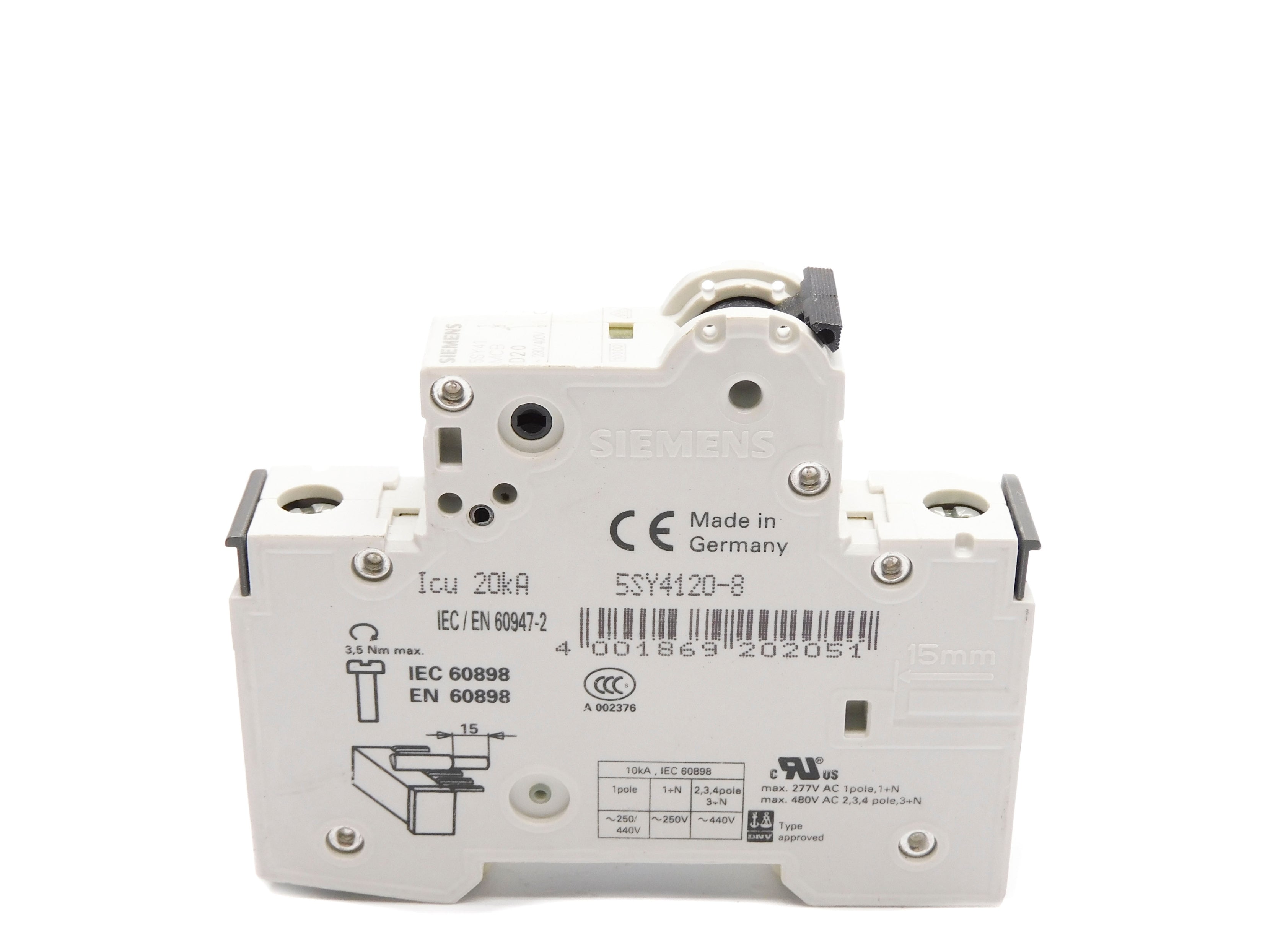 SIEMENS 5SY4120-8 20A 230/400V NSNP