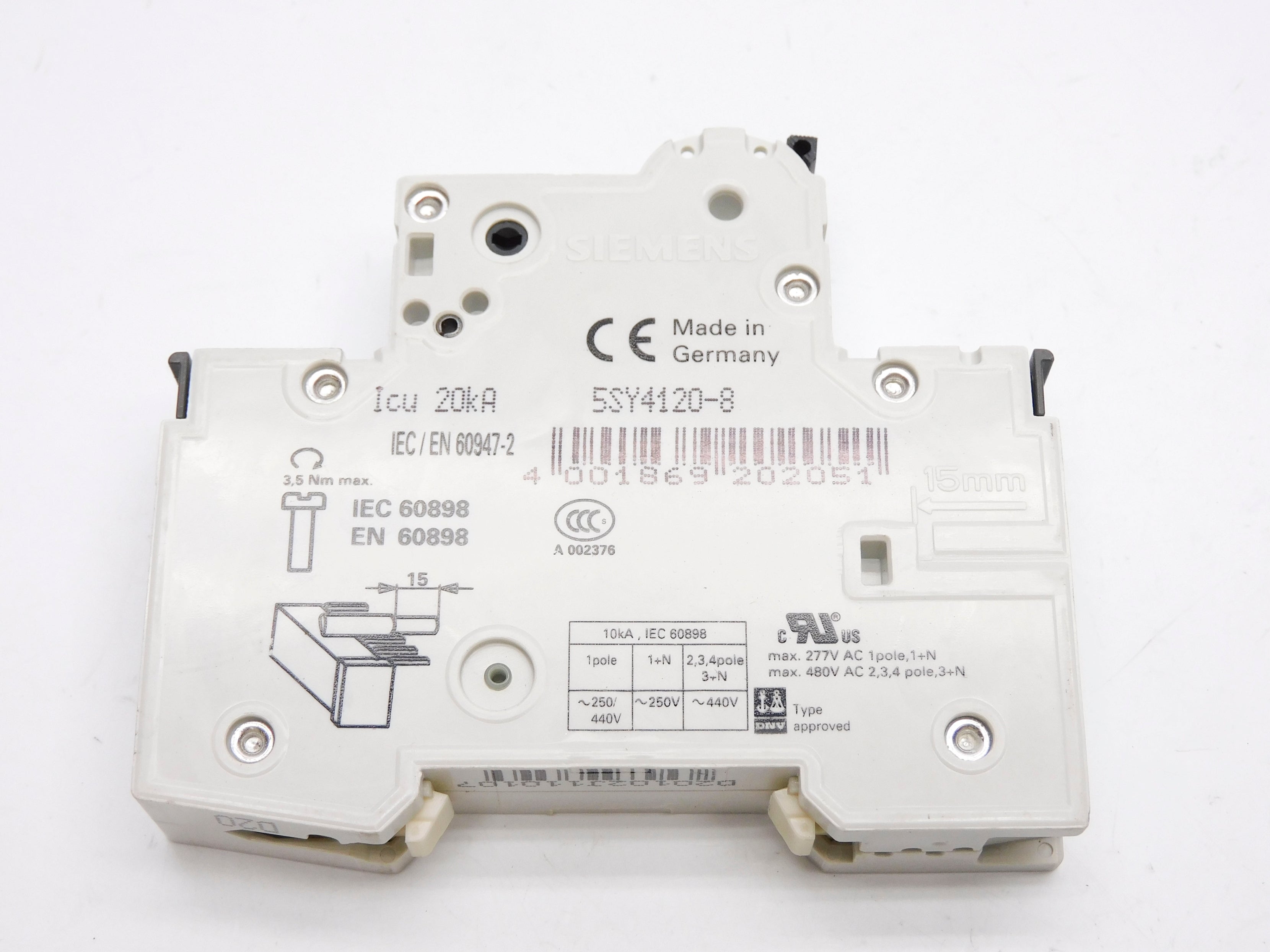 SIEMENS 5SY4120-8 20A 230/400V NSNP