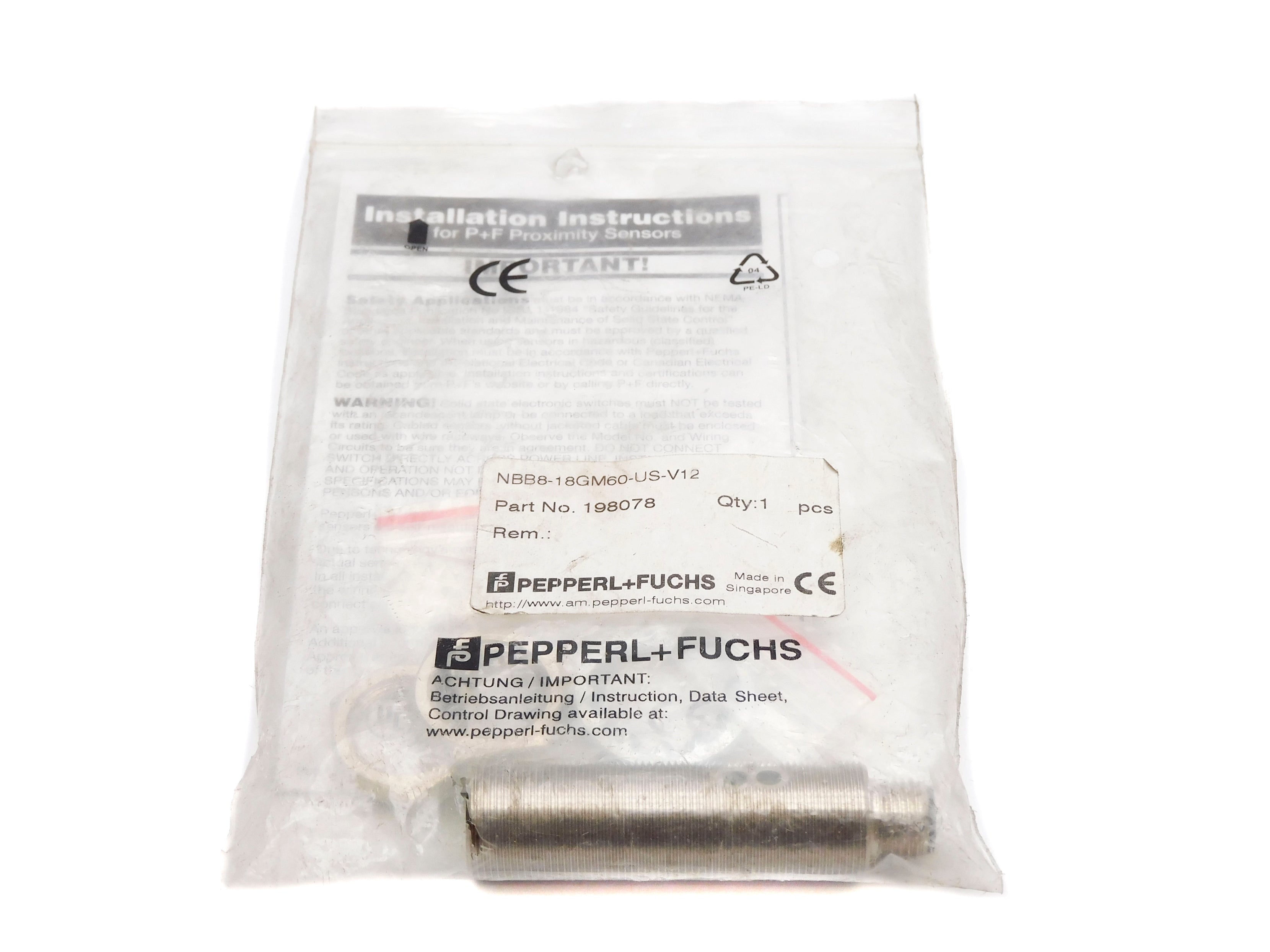 PEPPERL+FUCHS NBB8-18GM60-US-V12 NSMP