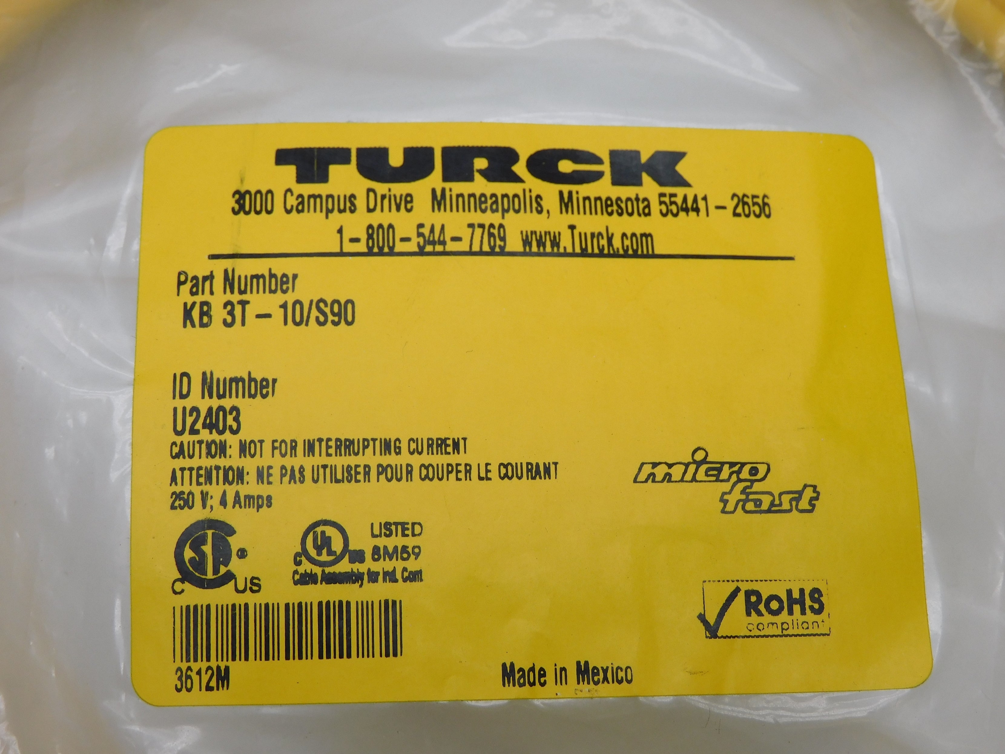 TURCK KB3T-10/S90 NSMP