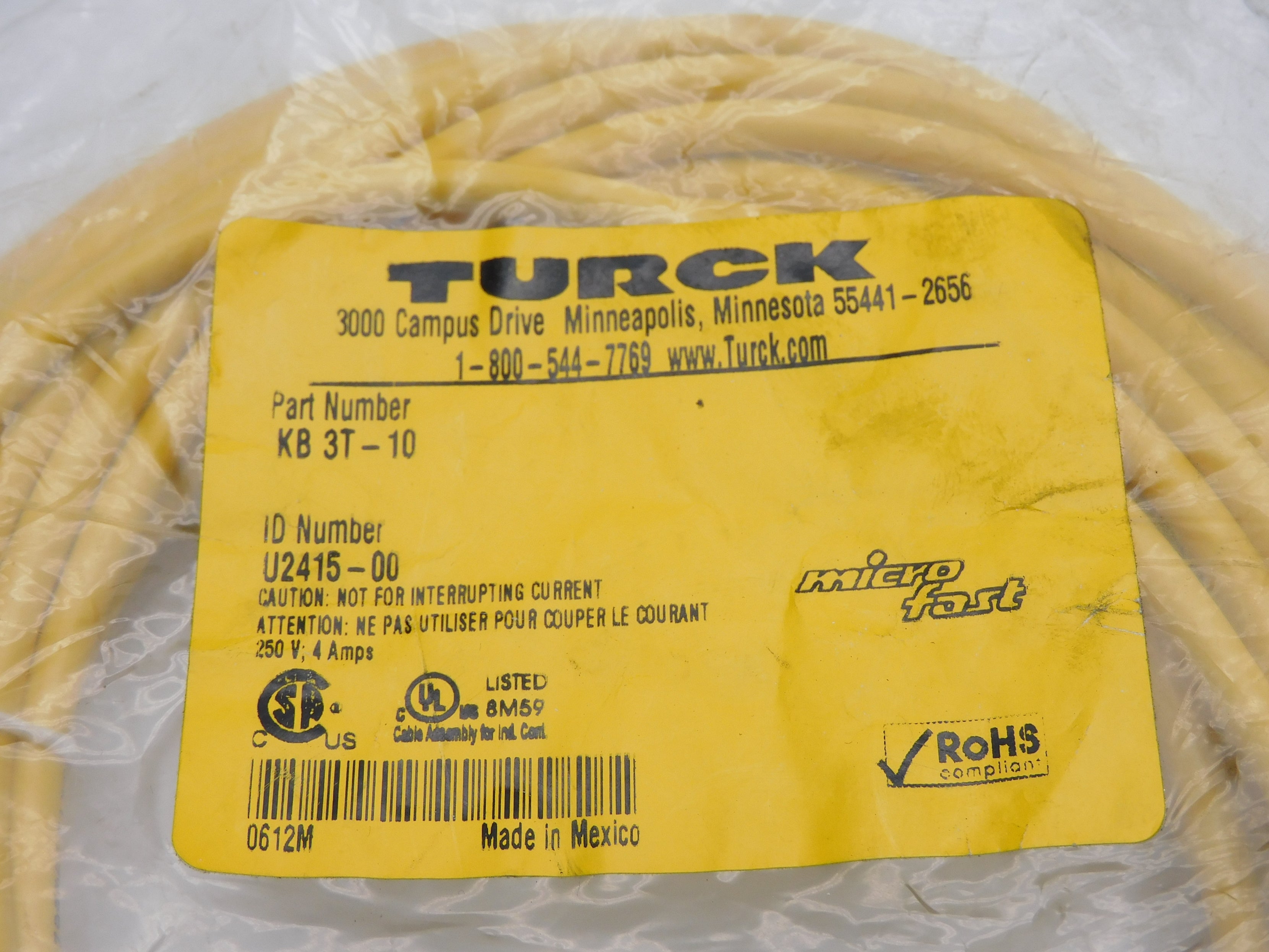 TURCK KB3T-1 U0893-04 250V 4A NSMP