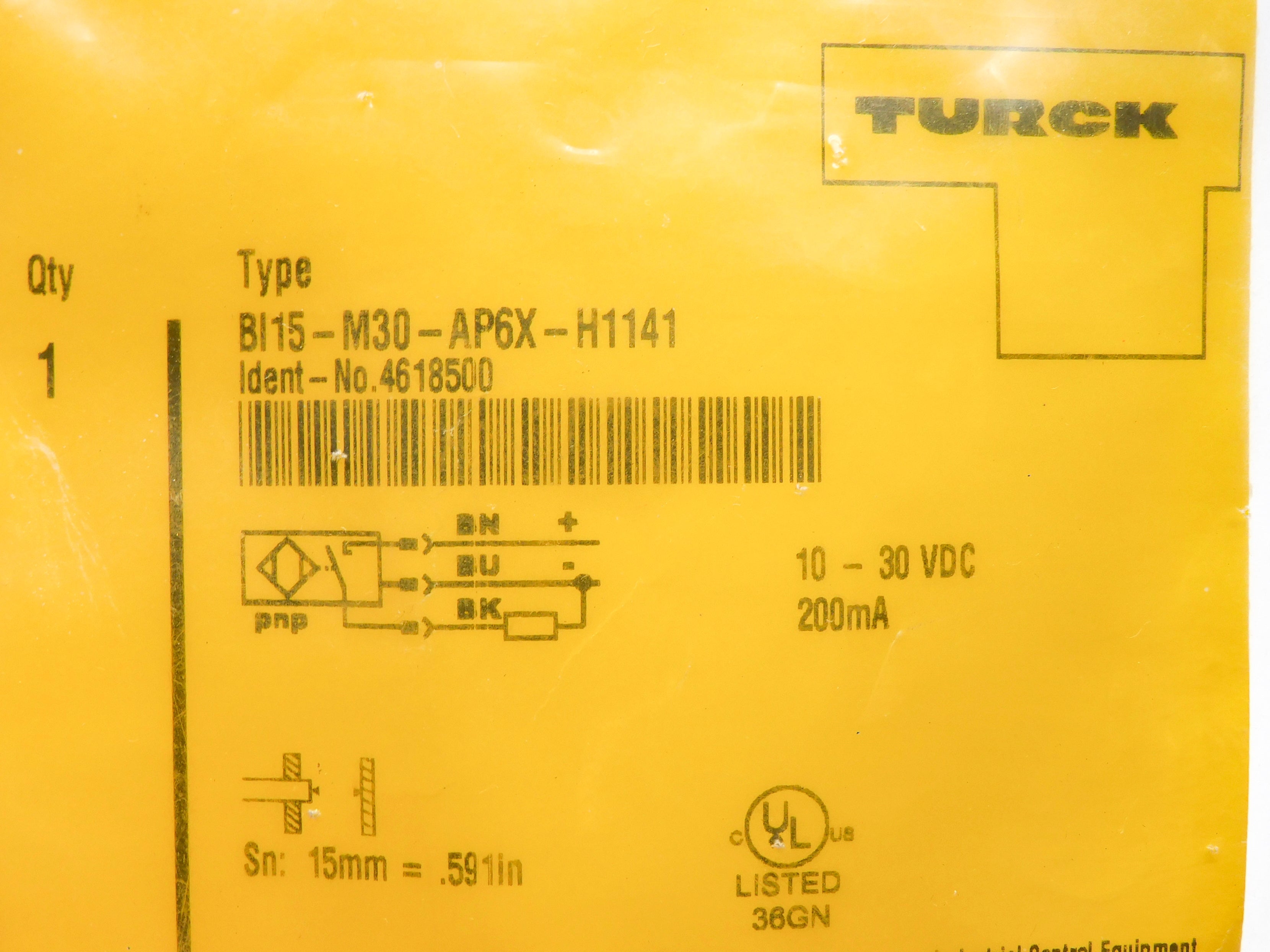 TURCK BI15-M30-AP6X-H1141 4618500 10-30VDC NSMP