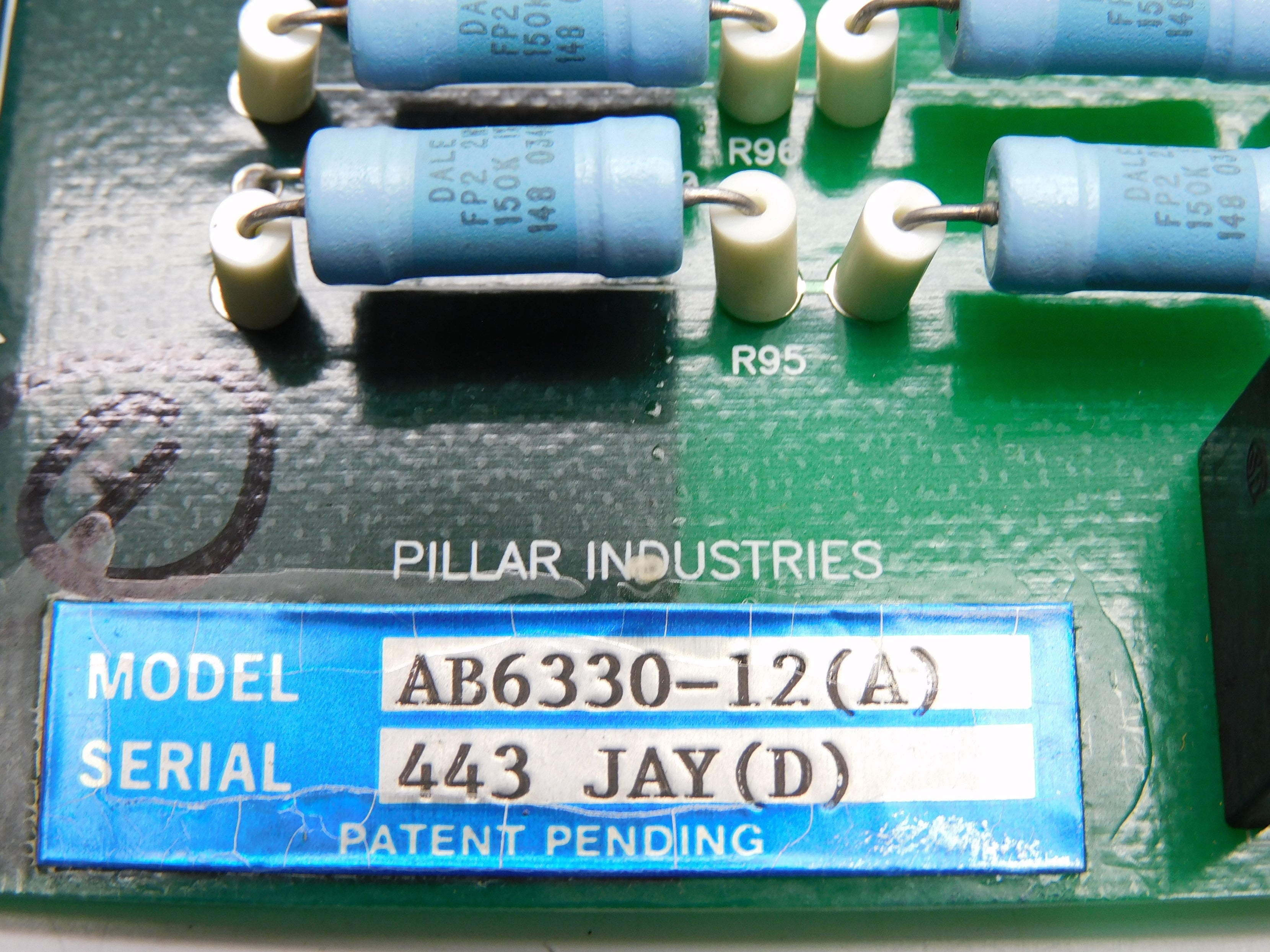 PILLAR INDUSTRIES AB6330-12(A) UNMP