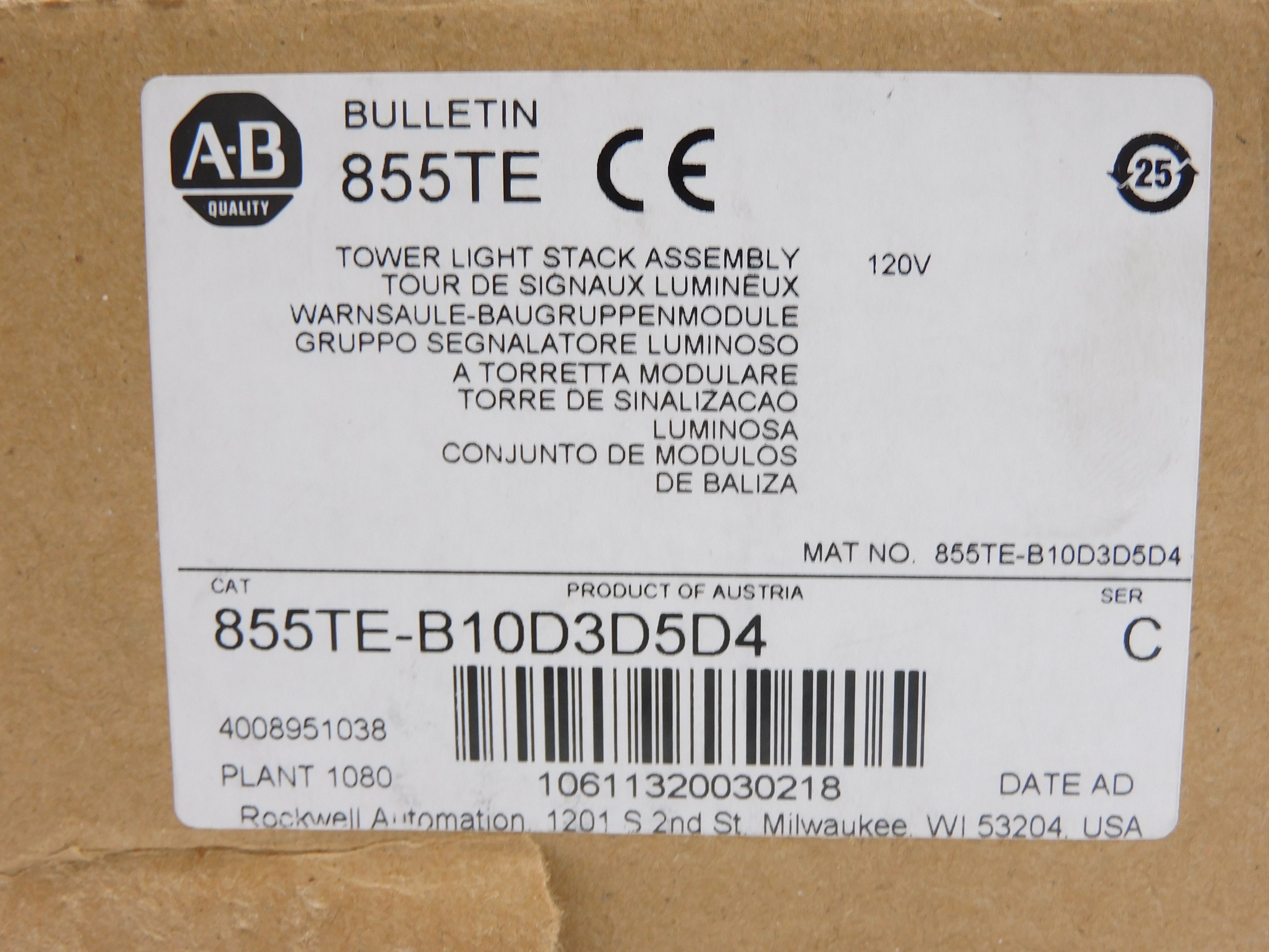 INDUSTRIAL SPARE PART 855TE-B10D3D5D4 SER. C (BR/WH) NSMP