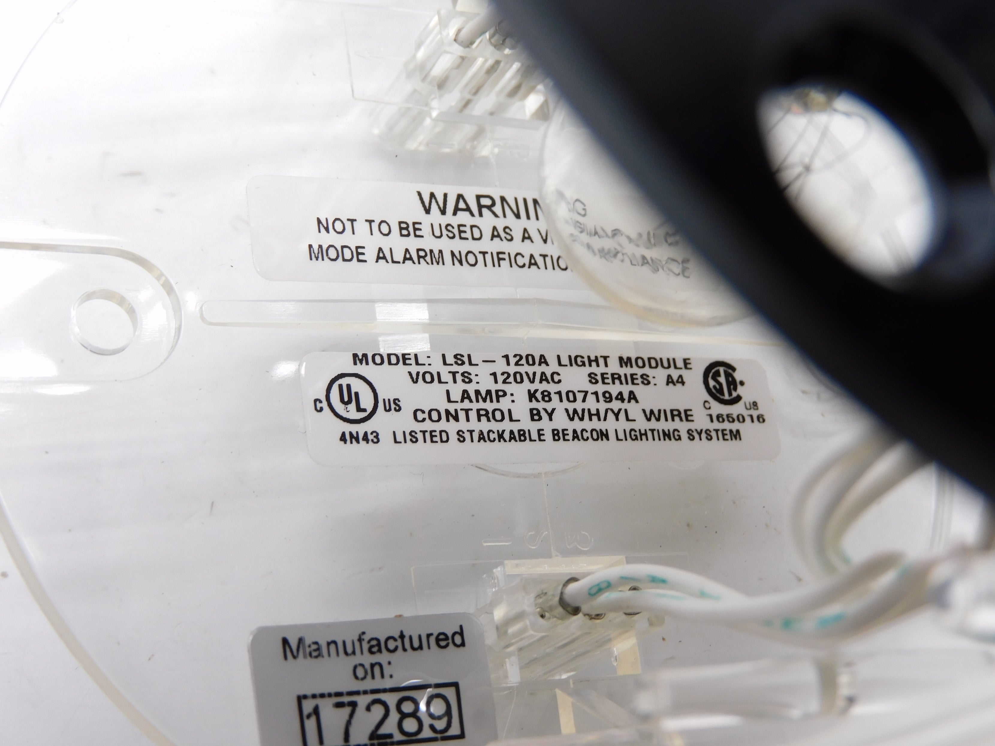 INDUSTRIAL SPARE PART LSL-120A SER. A4 120VAC NSMP