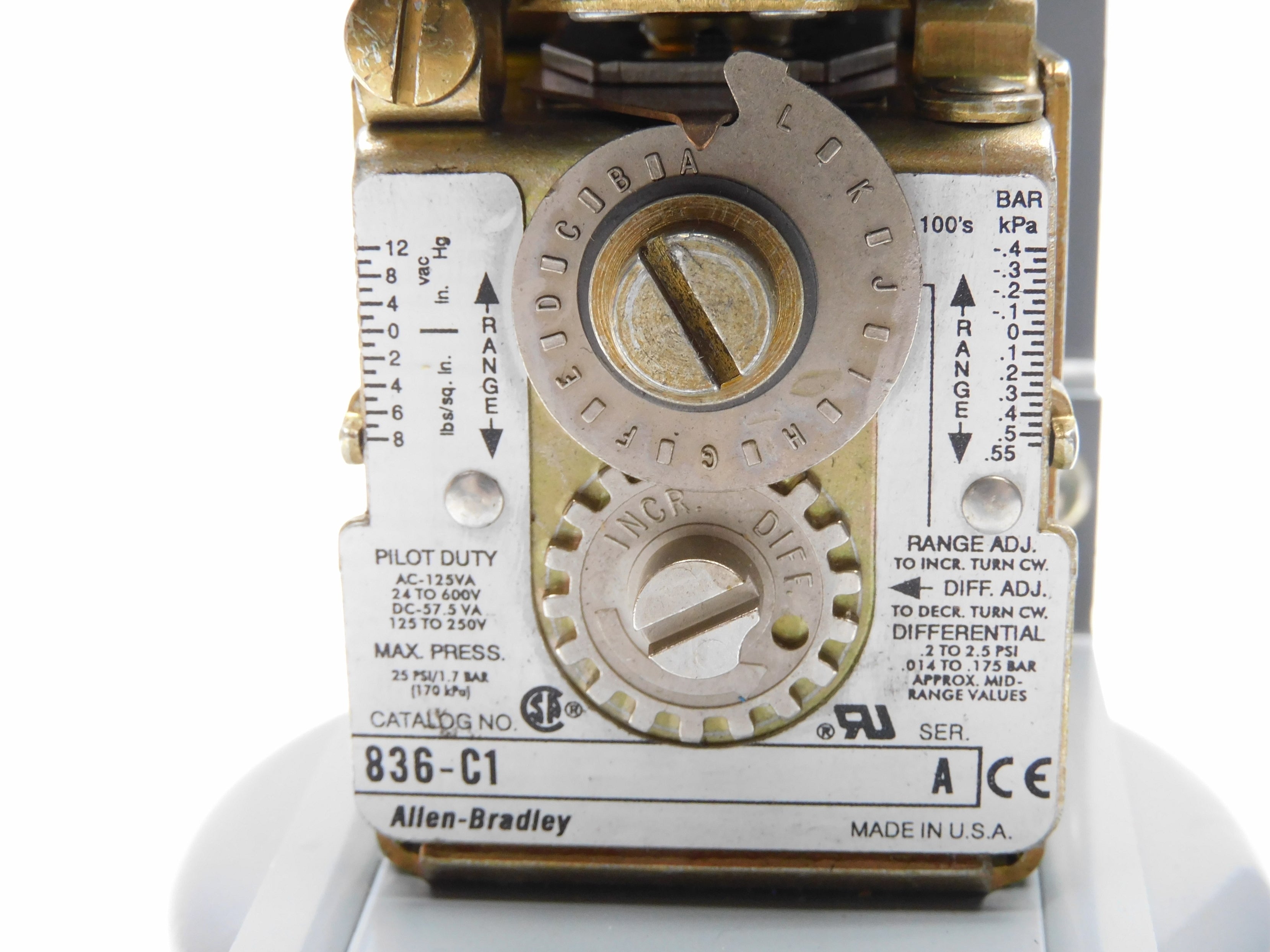 INDUSTRIAL SPARE PART 836-C1A SER. A 8PSI (BR/WH) NSMP
