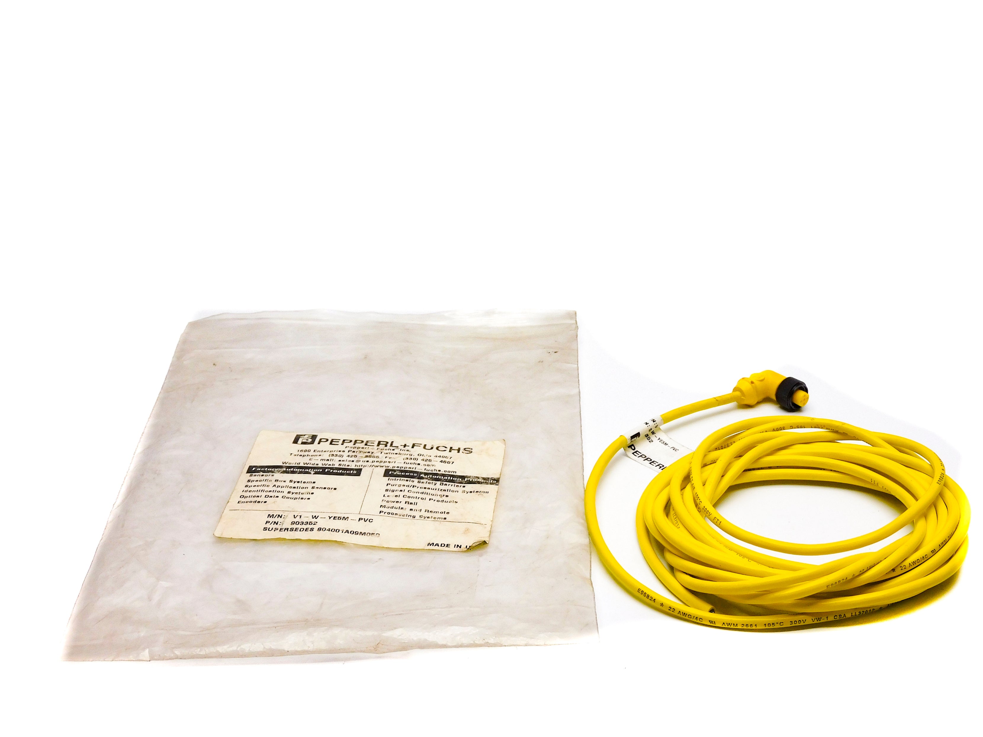 PEPPERL+FUCHS V1-W-YE5M-PVC (AS PICTURED) NSMP