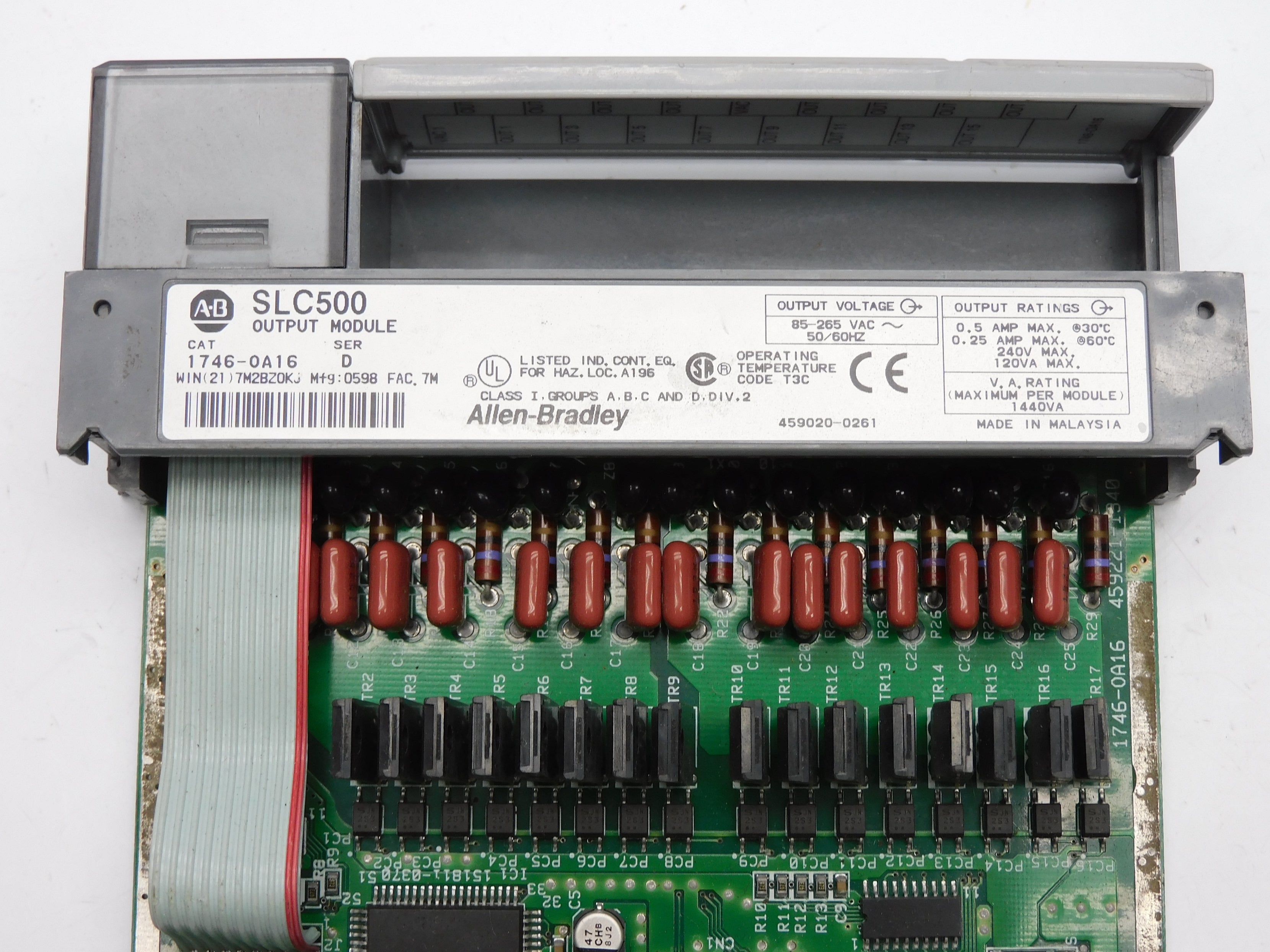 ALLEN BRADLEY 1746-OA16 SER. D 85-265VAC 0.5-0.25A (NO TERMINAL) UNMP