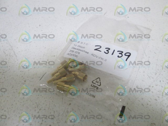 LOT OF 10 FESTO TERMINAL SOCKET KDV-PK-3 *NEW IN BAG*